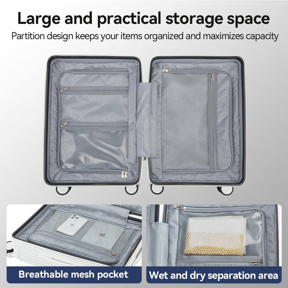 Large and practical storage space  
Partition design keeps your items organized and maximizes capacity  
Breathable mesh pocket  
Wet and dry separation area