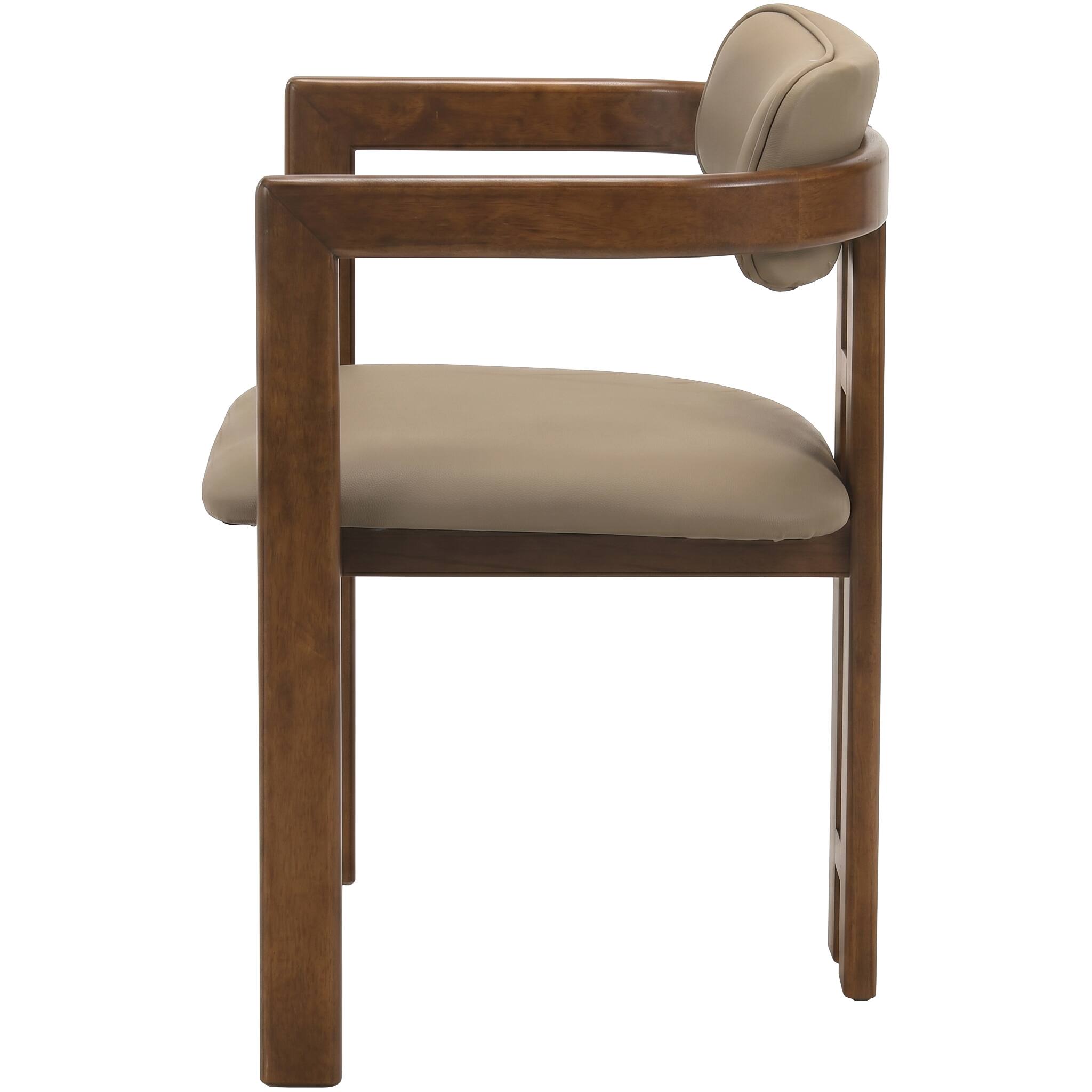 Alt View 4. LeisureMod - Velo 2-PCS Faux Leather Side Chair - Modern Dining Accent Armchair - Dark Natural/Taupe.