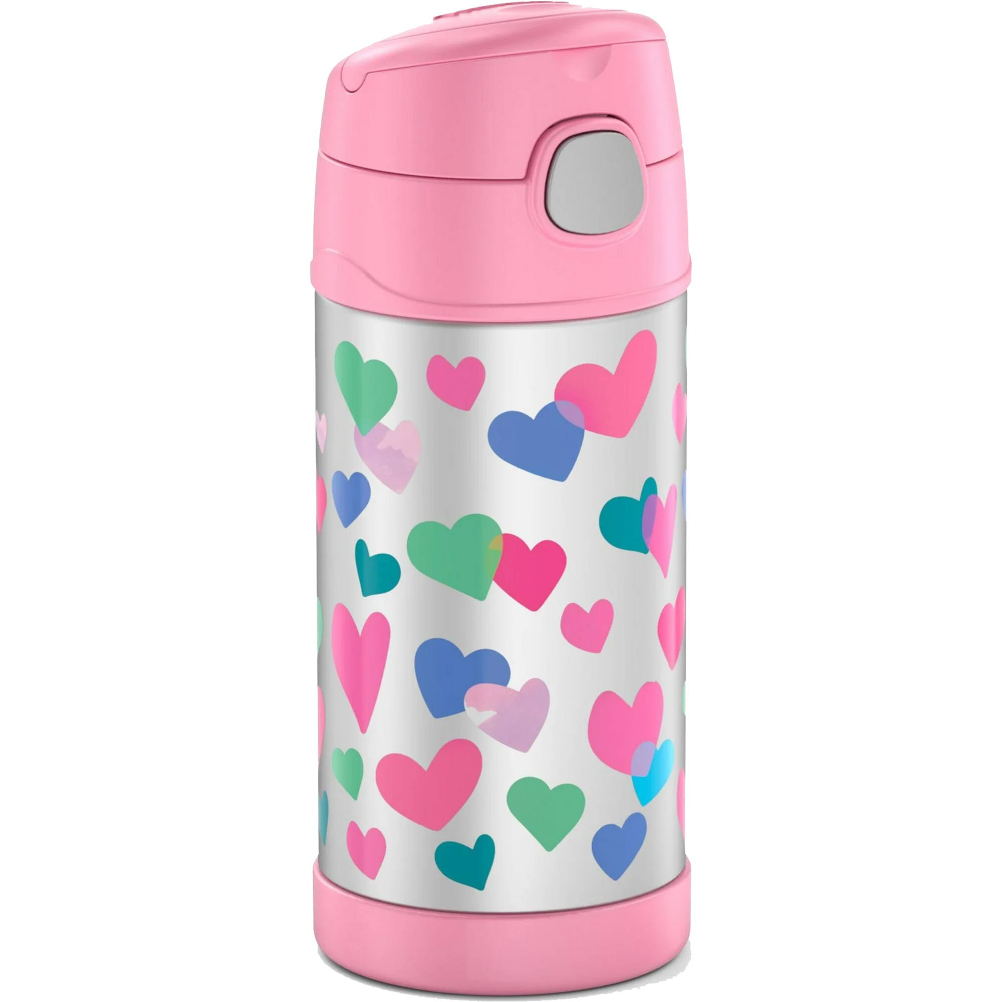 Alt View 1. Thermos - Thermos 12 oz. Kid's Funtainer Insulated Water Bottle - Watercolor Hearts - Watercolor Hearts.