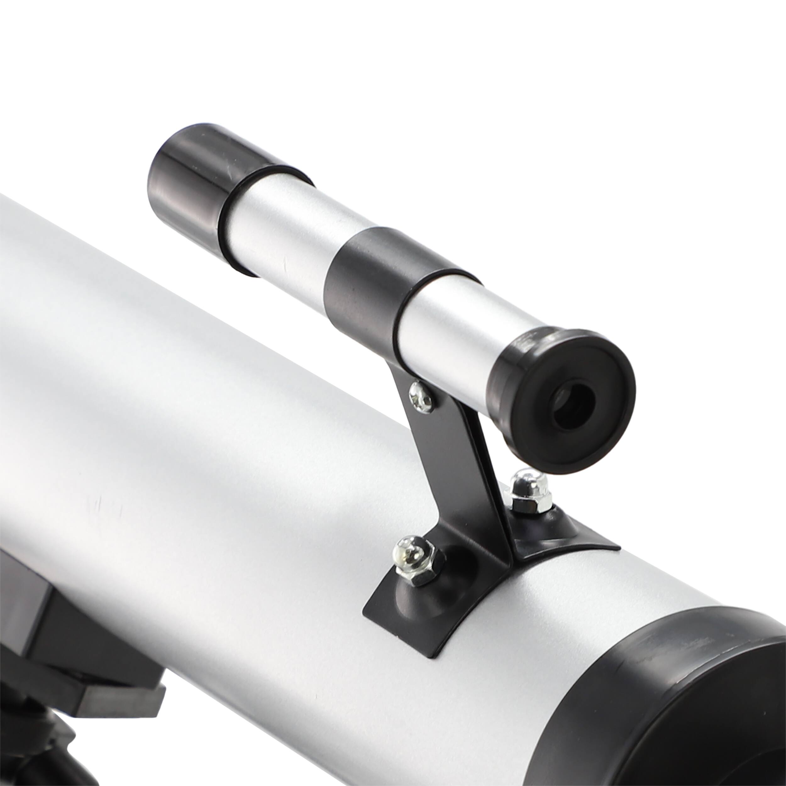 Alt View 1. Vivitar - Vivitar 60x/120x Refractor Telescope with Adjustable Full Size Tripod - Silver.