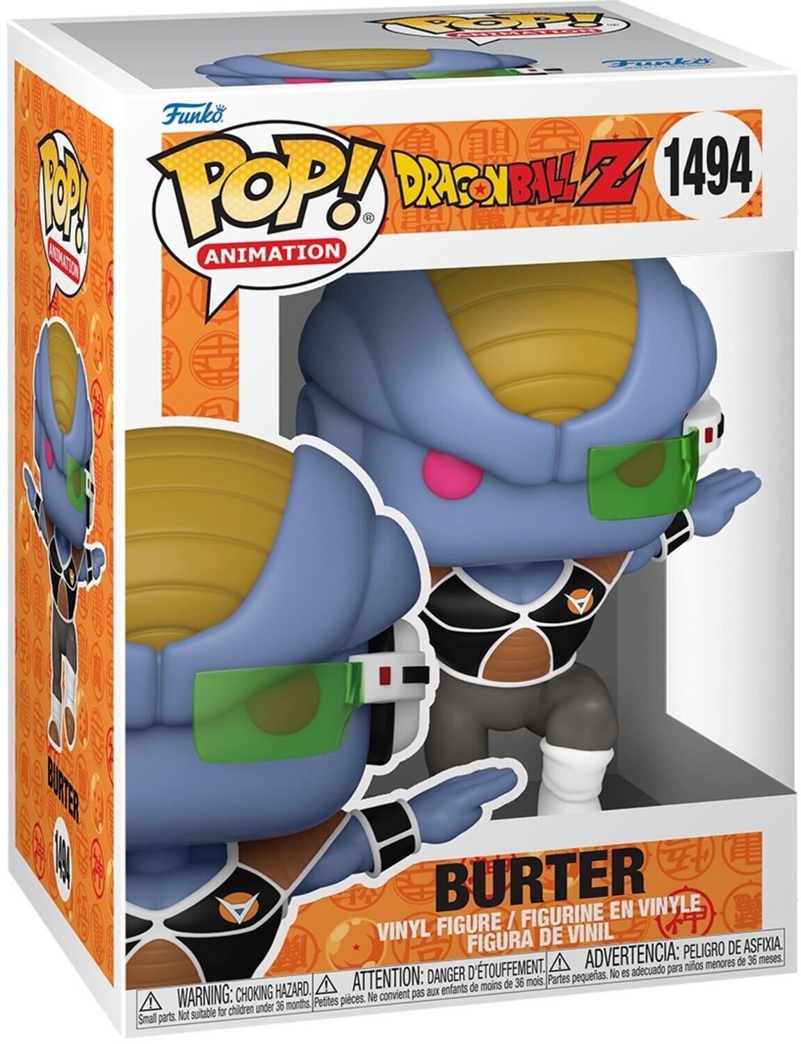 Funko POP! DRAGONBALL Z 1494 ANIMATION
BURTER EN VINYLE FIGURE / FIGURINE VINYL FIGURA DE VINIL
PELIGRO DE ASFIXIA D'TOUFFEMENT. ADVERTENCIA: nios menores de 36 meses. DANGER No es adecuado para A ATTENTION: moins de 36 mois. Partes pequerias. HAZARD. aux enfants de WARNING: CHOKING Petites pieces. Ne convient pas for children under 36 months, Smal parts. Not suitable