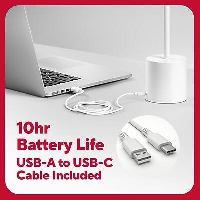 10hr Battery Life  
USB-A to USB-C Cable Included