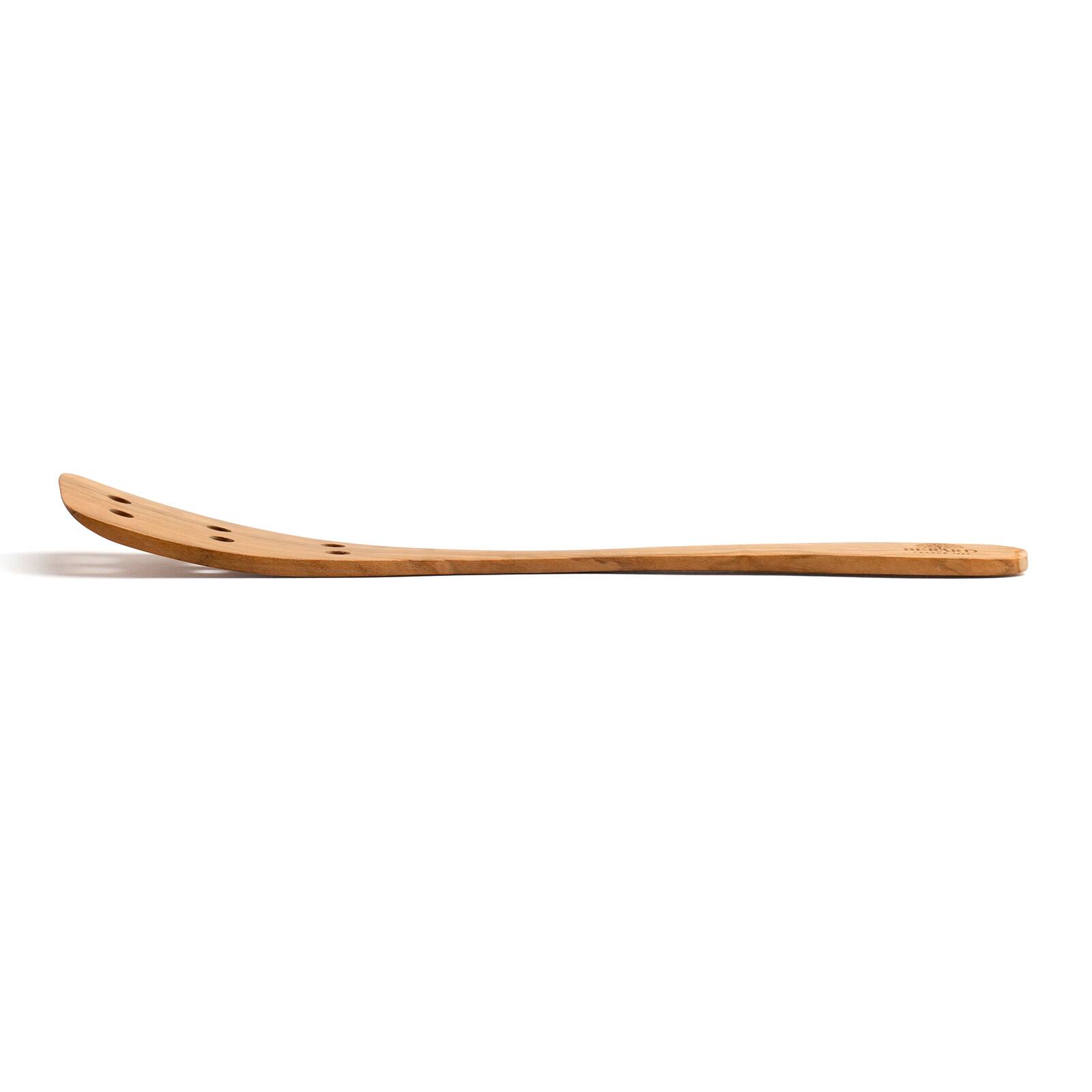 Alt View 5. Berard - Handcrafted Olive Wood 13 Inch Curved Slotted Spatula - Brown.