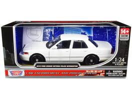 Motormax - 2010 Ford Crown Victoria Police Interceptor Unmarked "Custom Builder's Kit" Series 1/24 - White