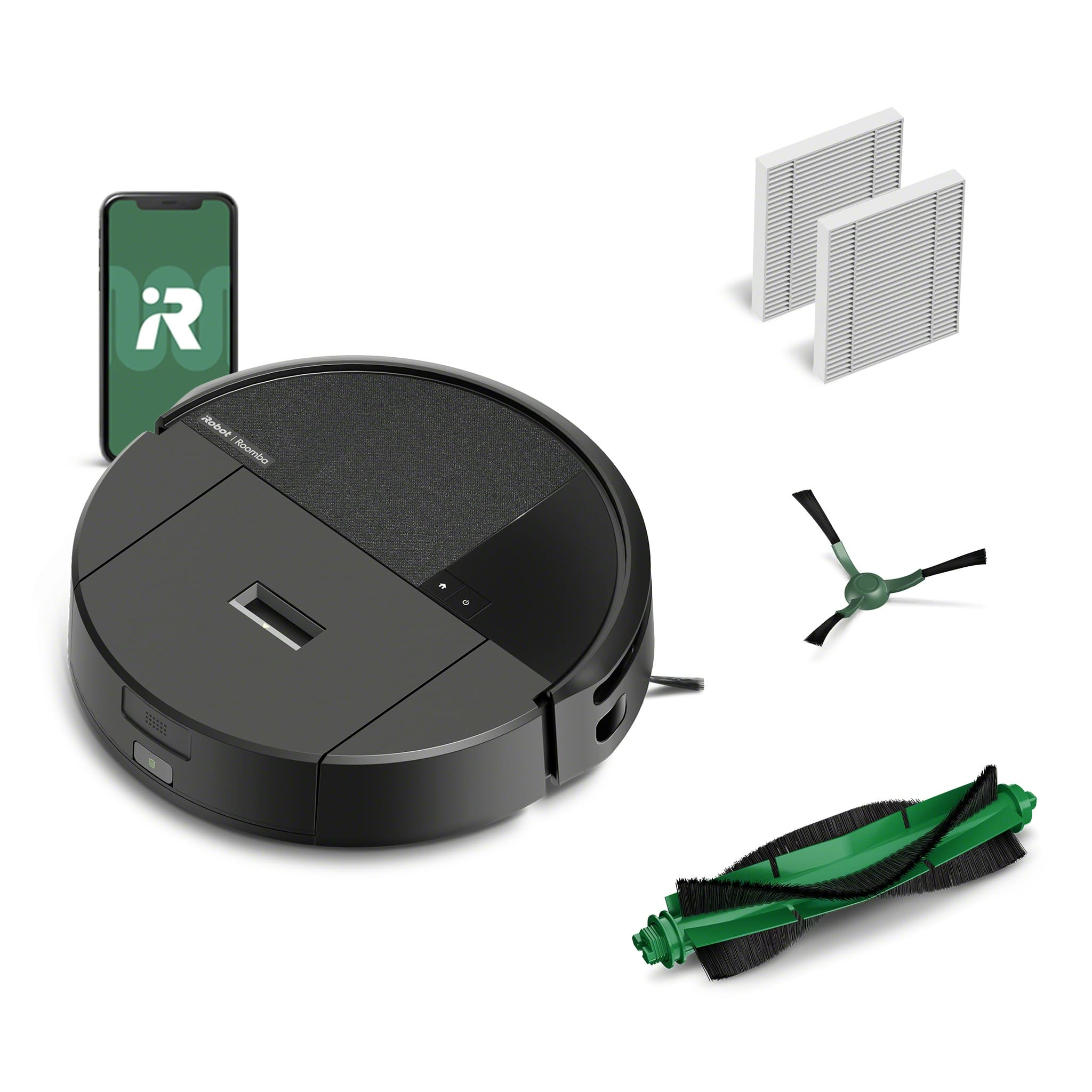iRobot - Roomba 205 DustCompactor Vacuum - Auto-Compacts Debris Within Robot, No Emptying for 60 Days, Bagless, Intense Suction - Black - Front_Zoom