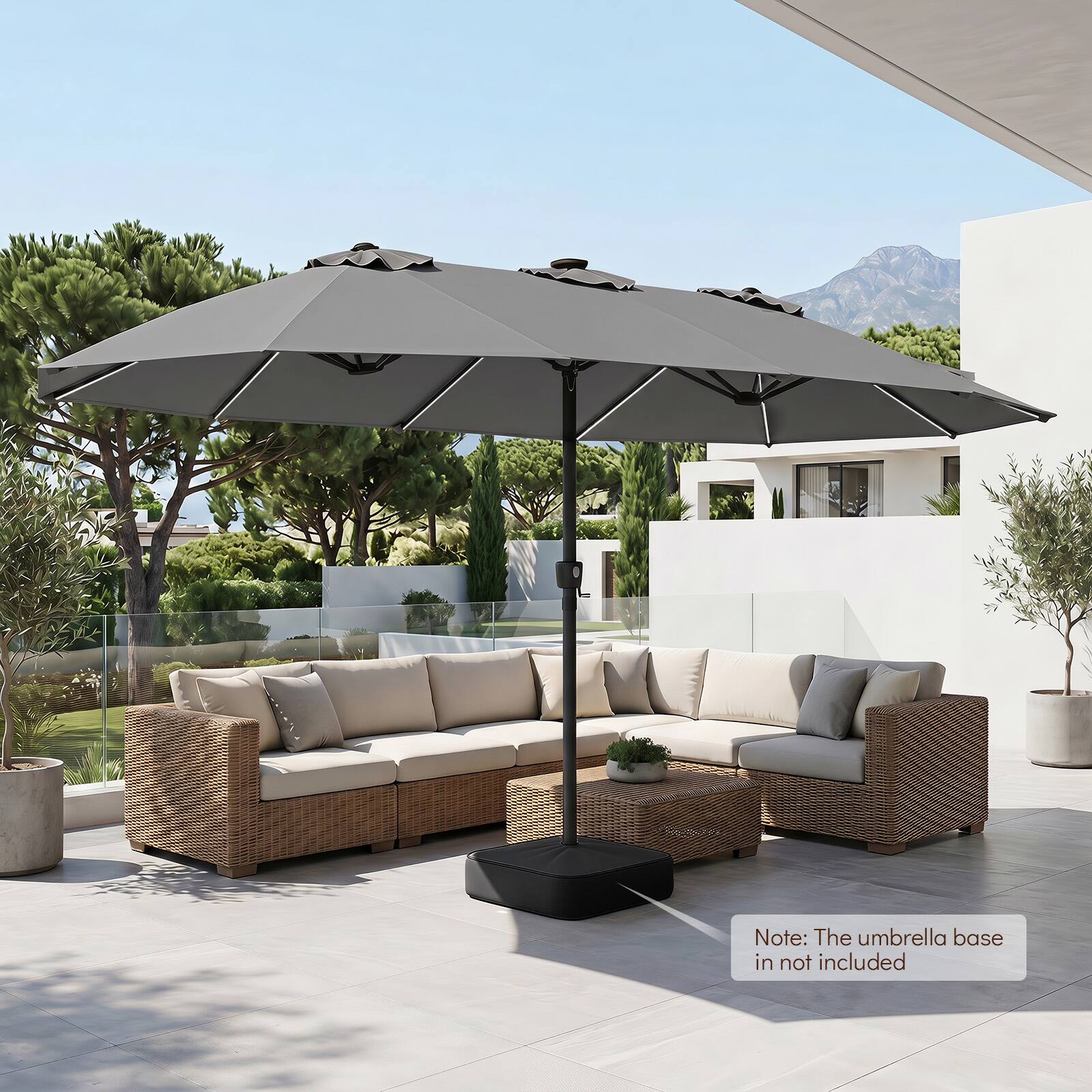 Note: The umbrella base is not included