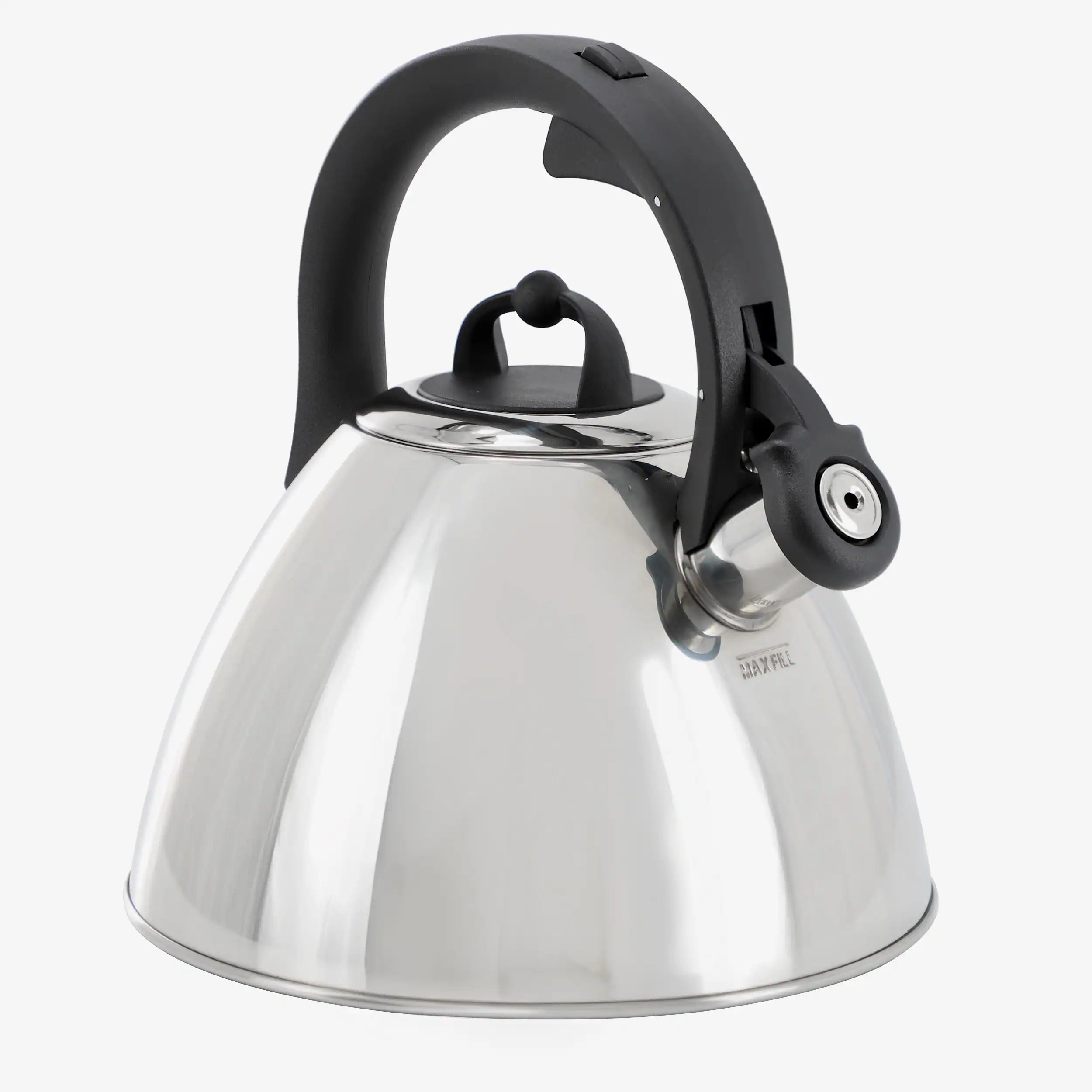 Mr. Coffee - Starsbury 2.1 Quart Stainless Steel Whistling Tea Kettle with Stay Cool Handles - Silver