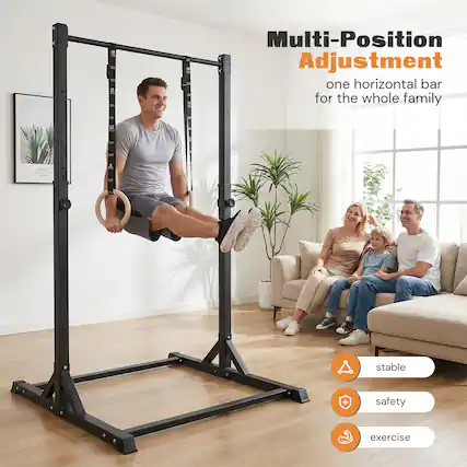 Multi-Position Adjustment
one horizontal bar for the whole family
stable + safety + exercise