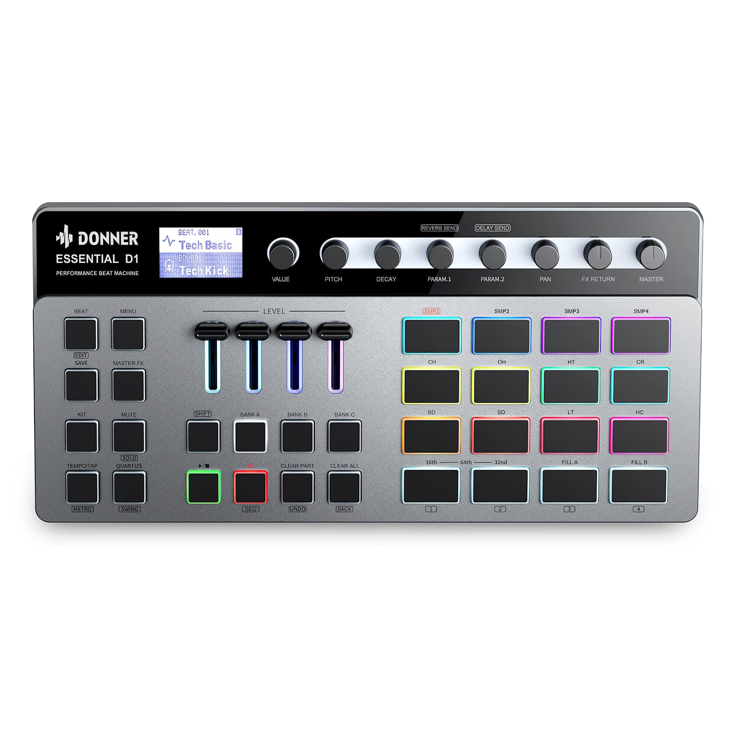 Donner music - Donner Essential D1 Digital Drum Machine - Black