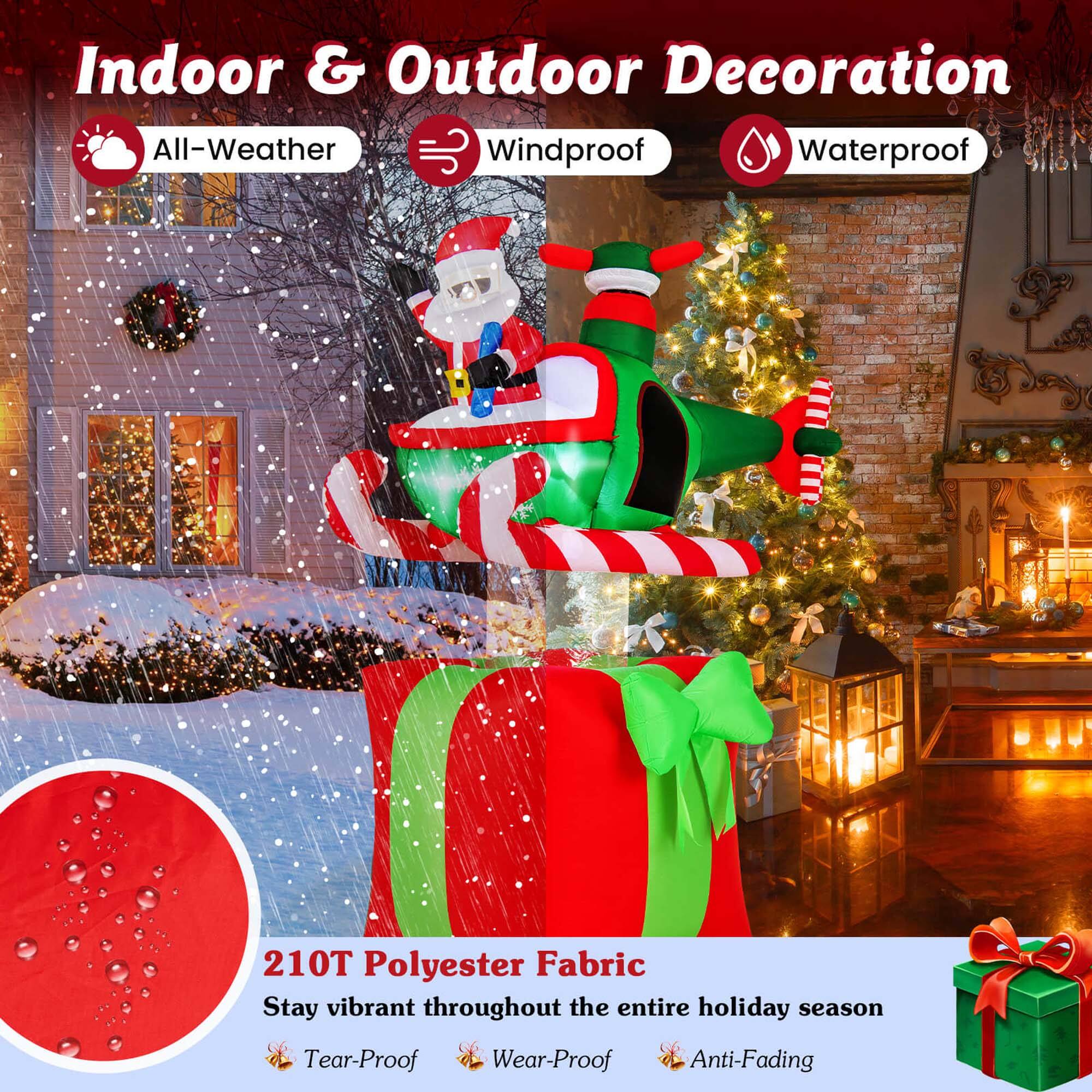 Indoor & Outdoor Decoration

- All-Weather
- Windproof
- Waterproof

210T Polyester Fabric
Stay vibrant throughout the entire holiday season

- Tear-Proof
- Wear-Proof
- Anti-Fading