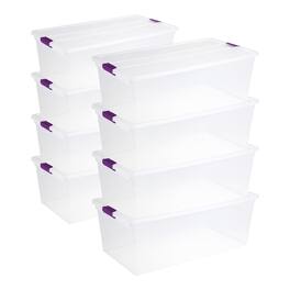 Sterilite - 110 Qt ClearView Latch Storage Box, Stackable Bin with Lid, 8-Pack - Clear