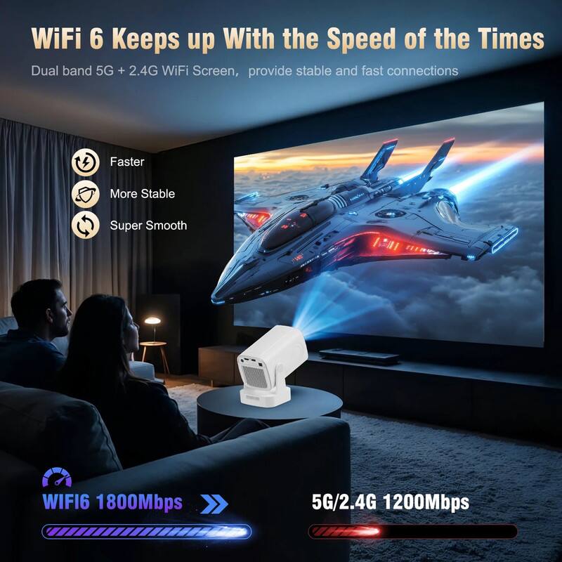 WiFi 6 Keeps up With the Speed of the Times  
Dual band 5G + 2.4G WiFi Screen, provide stable and fast connections  

- Faster  
- More Stable  
- Super Smooth  

WIFI6 1800Mbps  
5G/2.4G 1200Mbps