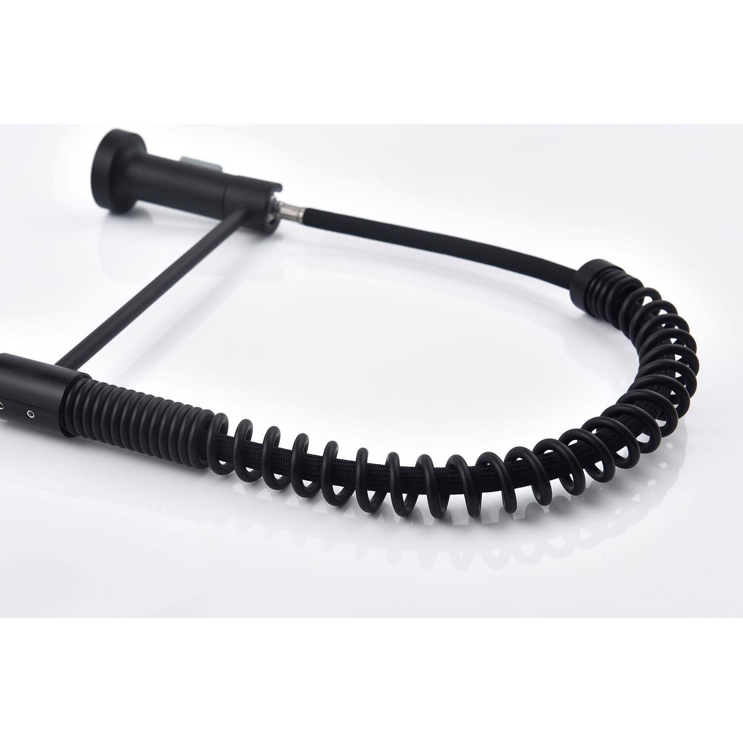 Alt View 1. APRILSOUL - Pull down Single Handle Spring Kitchen Faucet - Matte Black.