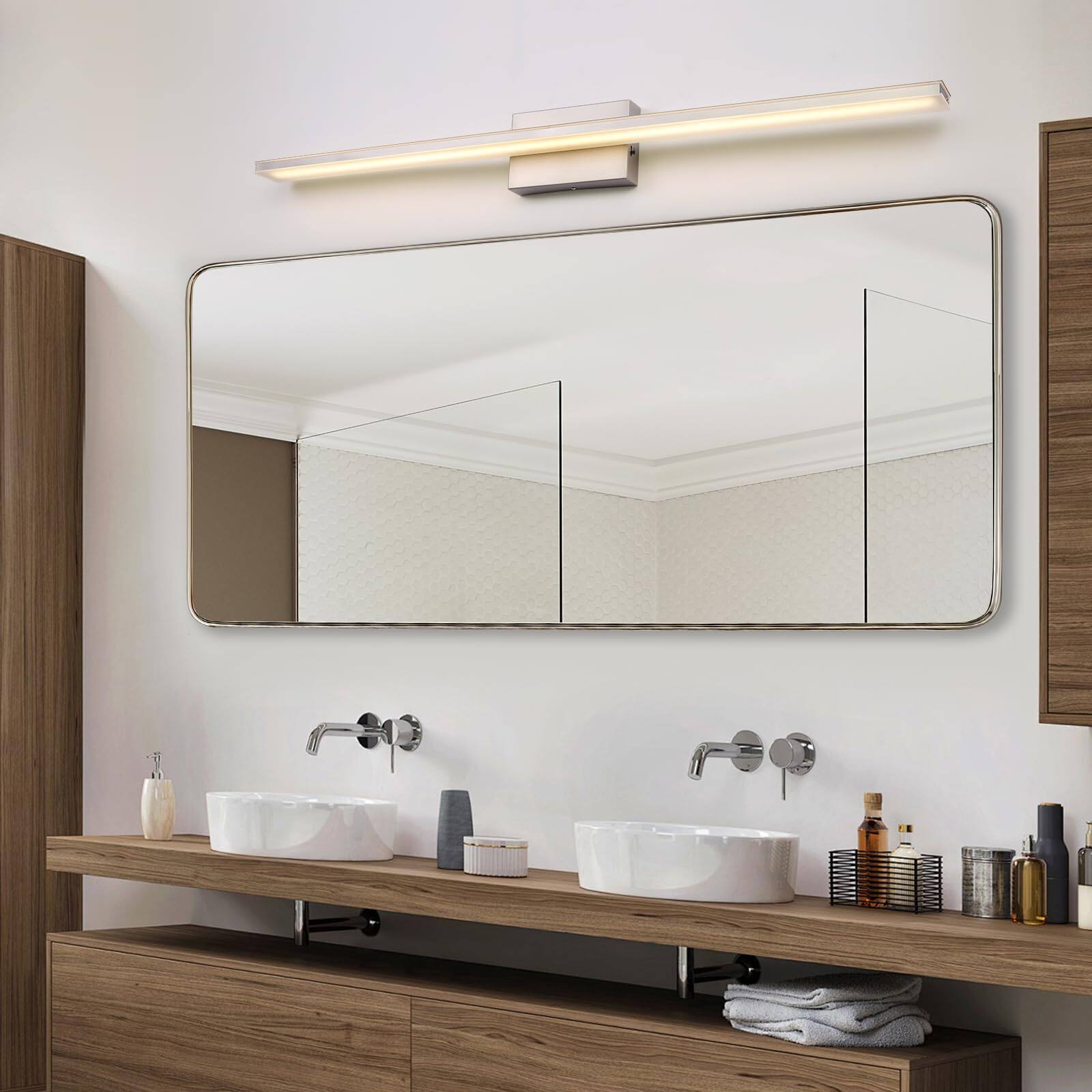 Back. Cedar Assembly - Inch Brushed Nickel Bathroom Vanity Light Bar cct Dimmable Fixtures Over Mirror Modern Led Lighting Bath - Brushed Nickel-5 Color Temperature 31.5 Inch.