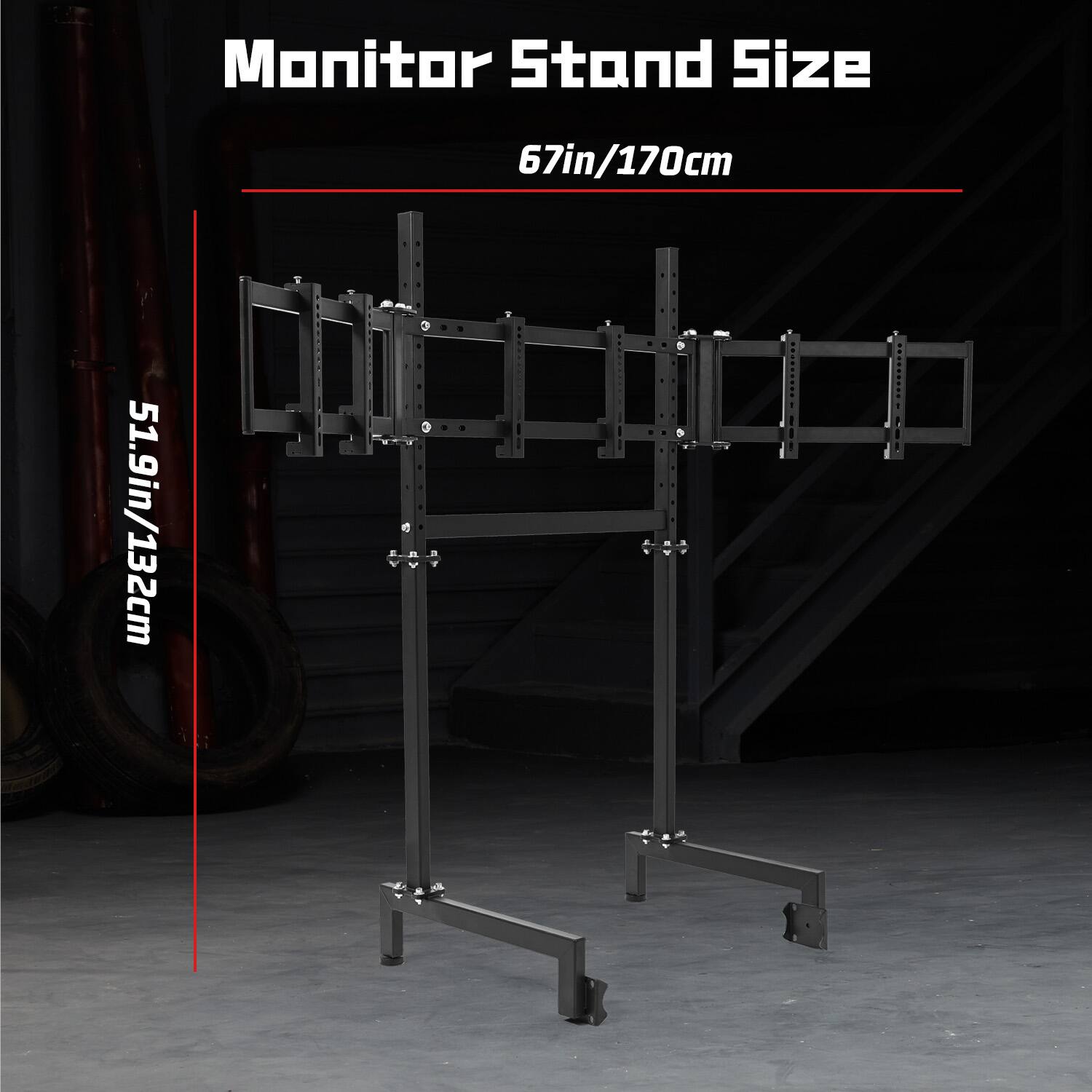 Monitor Stand Size  
67in/170cm  
51.9in/132cm
