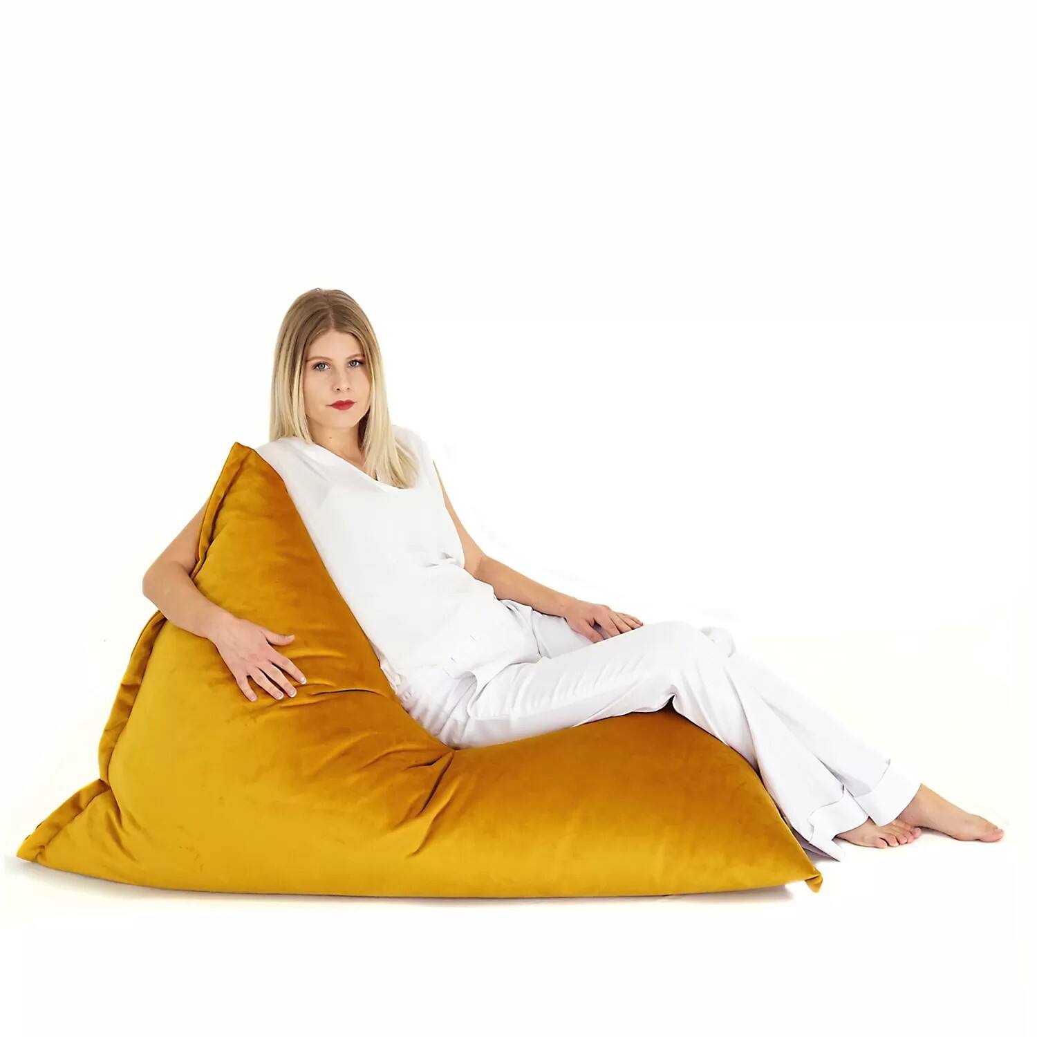 Alt View 3. Lotus Lounge Chair - Large Ecogami Velvet Bean Bag Cover - 59" x 43.25" - Violet - Purple.