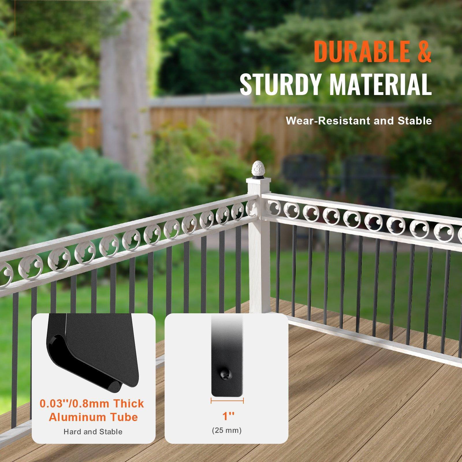 DURABLE & STURDY MATERIAL  
Wear-Resistant and Stable  

0.03"/0.8mm Thick Aluminum Tube  
Hard and Stable  

1" (25 mm)