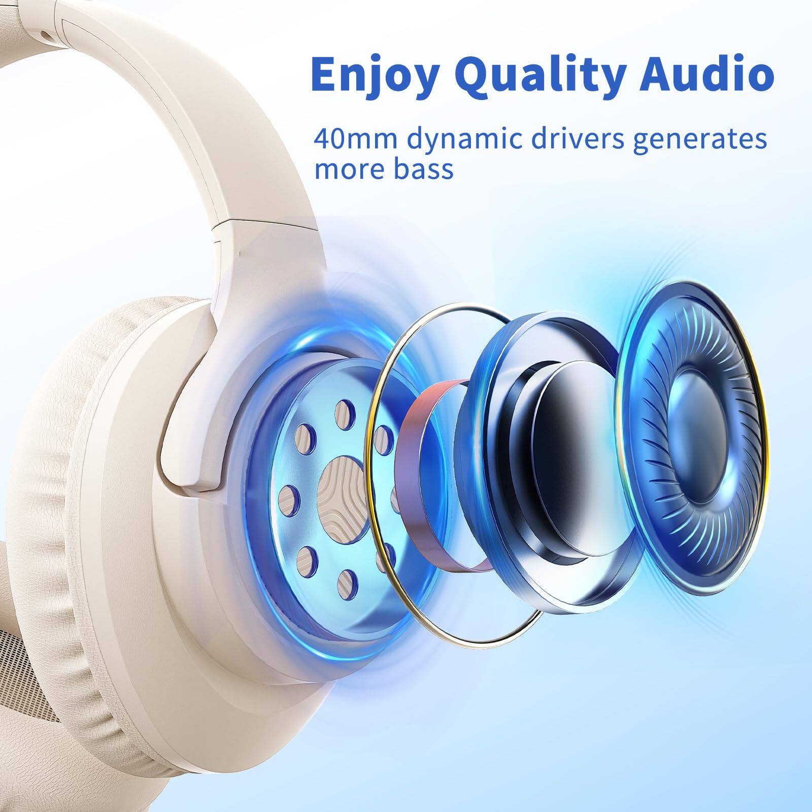 Enjoy Quality Audio

40mm dynamic drivers generate more bass
