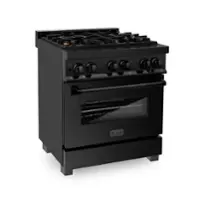 ZLINE - 30" Legacy Dual Fuel Range w/ 4 Brass Burners & Oven in Black Stainless Steel (RAB-BR-30) - Black Stainless Steel with Brass Burners - Front_Zoom