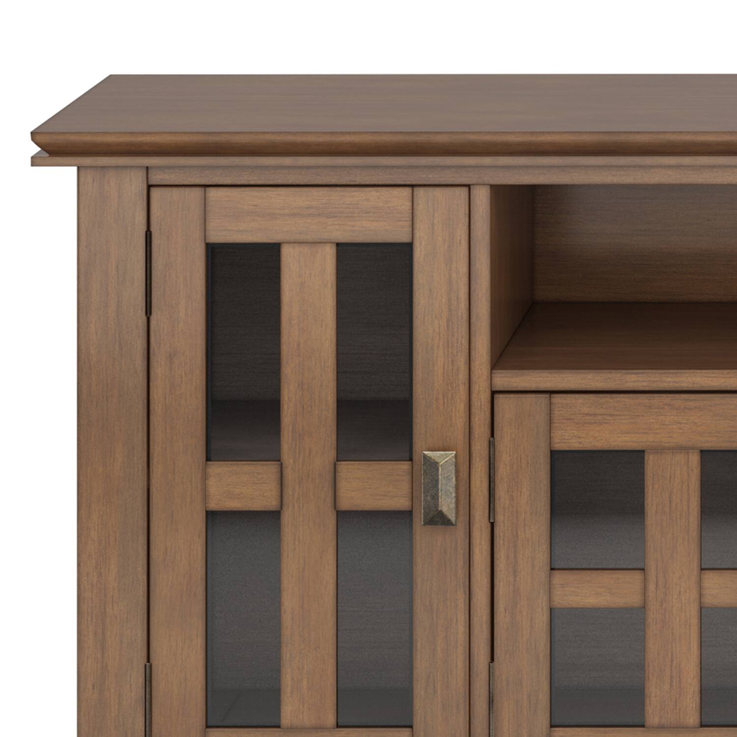 Left. Simpli Home - Artisan SOLID WOOD 72 inch TV Media Stand in Rustic Natural Aged Brown For TVs up to 80 inches - Rustic Natural Aged Brown.