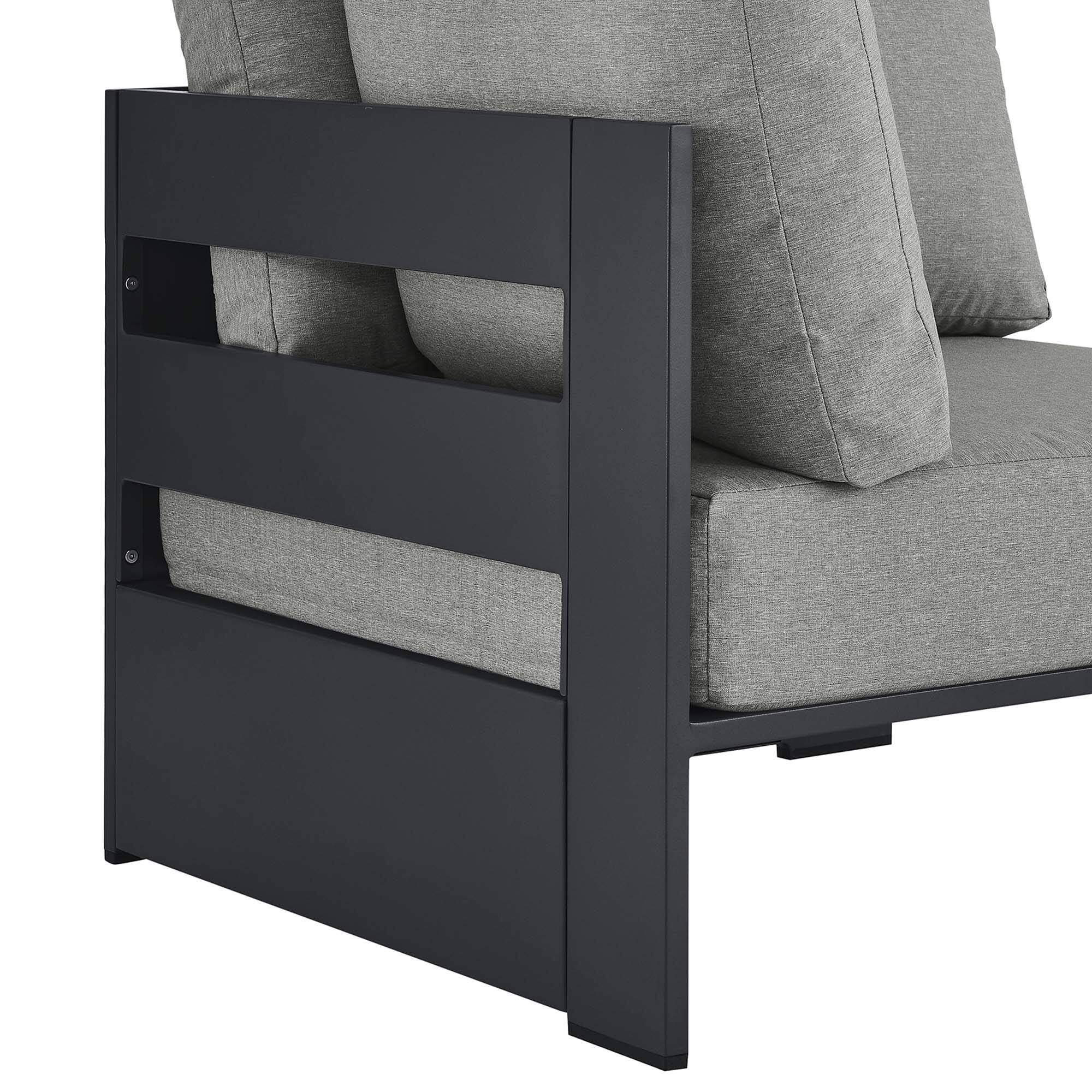 Alt View 4. Modway - Tahoe Outdoor Patio Powder-Coated Aluminum Modular Corner Chair by Modway - Gray Gray.