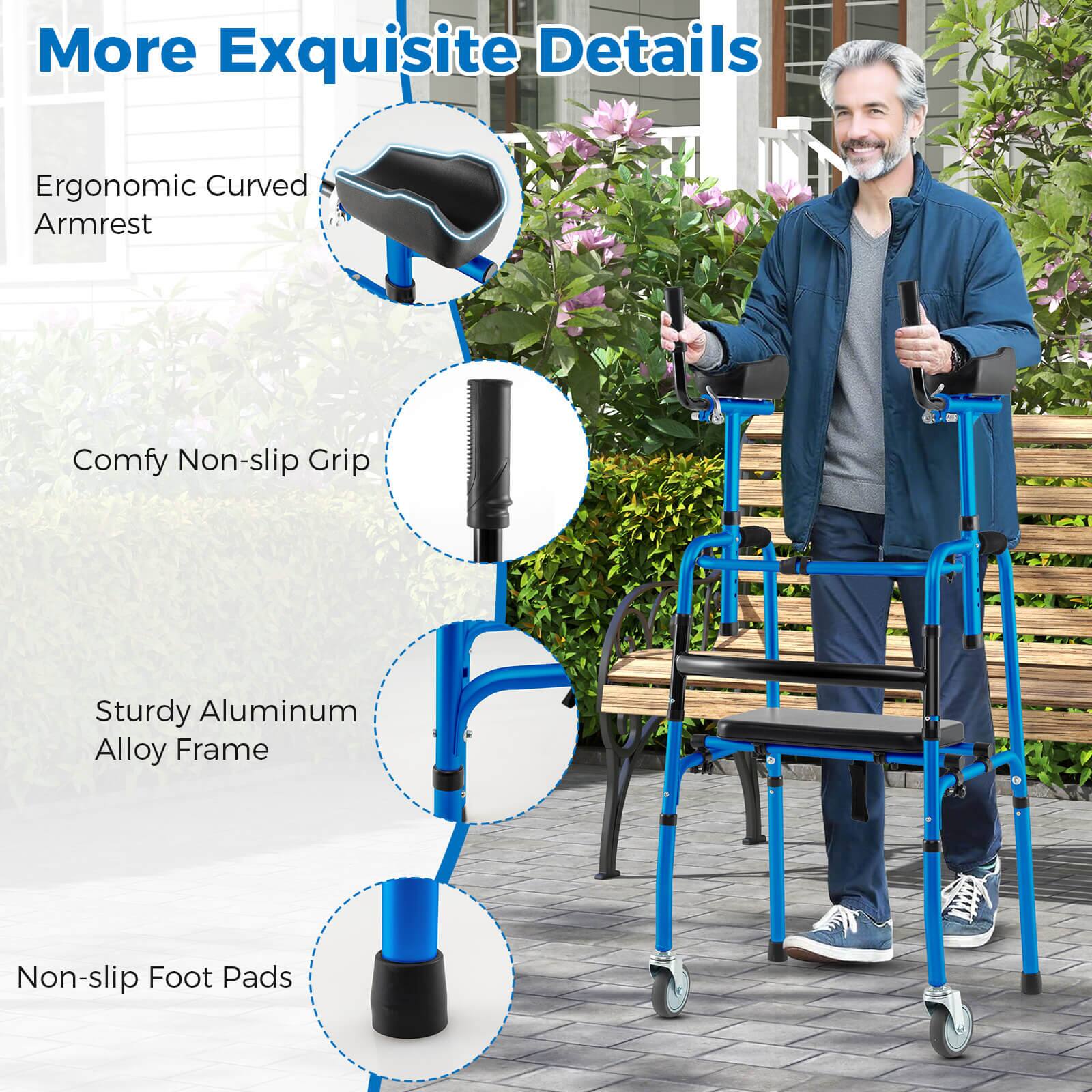More Exquisite Details
Ergonomic Curved Armrest
Comfy Non-slip Grip
Sturdy Aluminum Alloy Frame
Non-slip Foot Pads