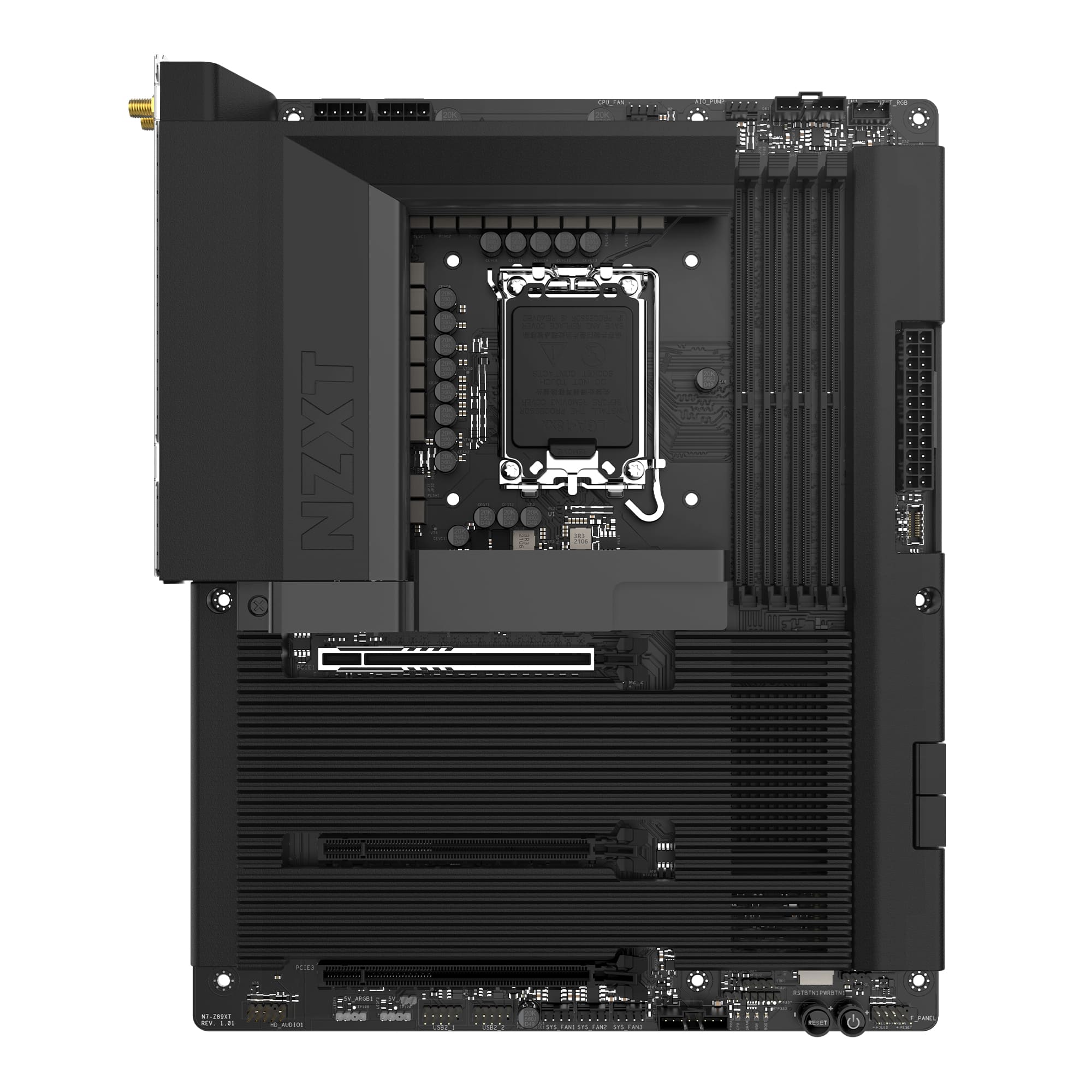 NZXT - N9 Z890 LGA 1851 Intel Z890 ATX DDR5 Wi-Fi 6E Motherboard with Full Cover - Black