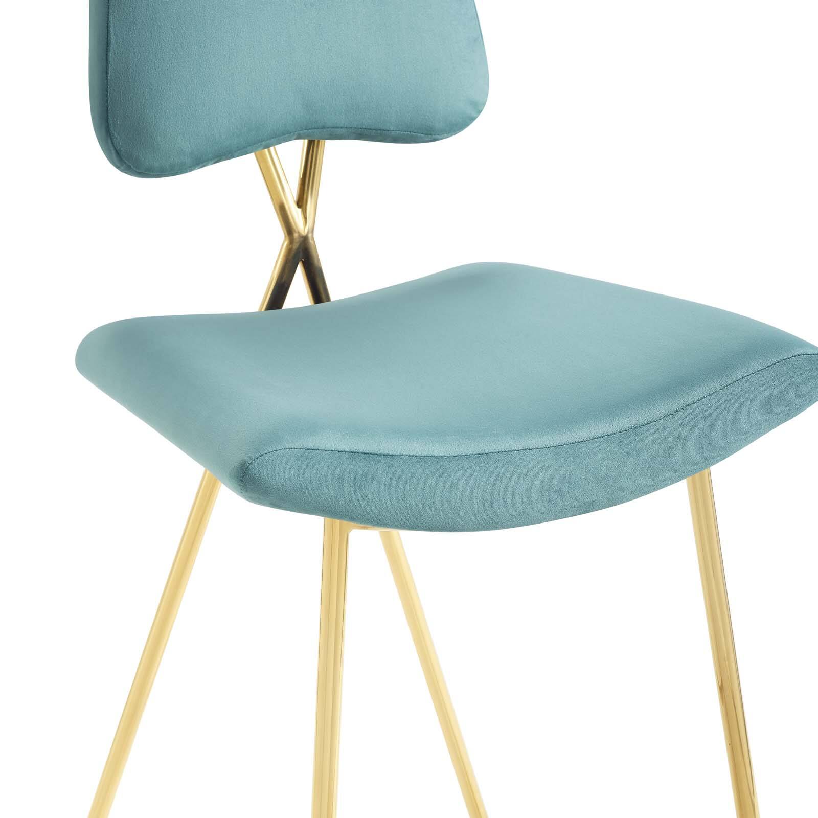 Alt View 5. Modway - Ponder Performance Velvet Counter Stool by Modway - Sea Blue.