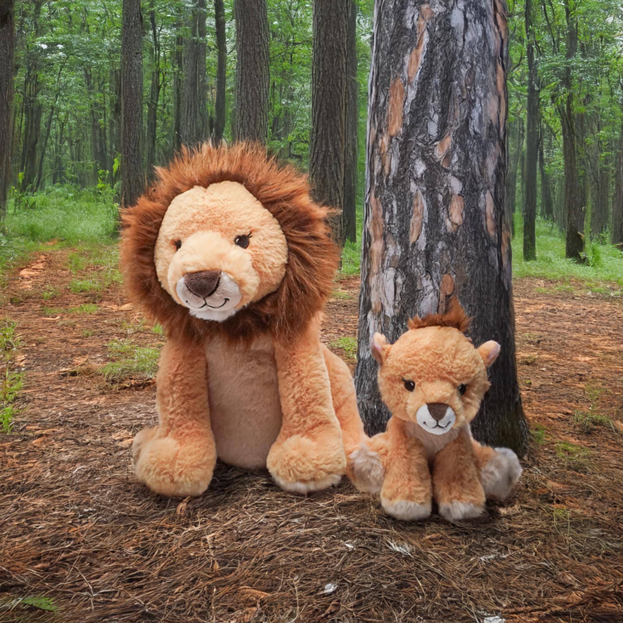 Alt View 10. TriAction Toys - Snooze Monsters Interactive Bedtime Plush Set | Lion With Baby - Brown.