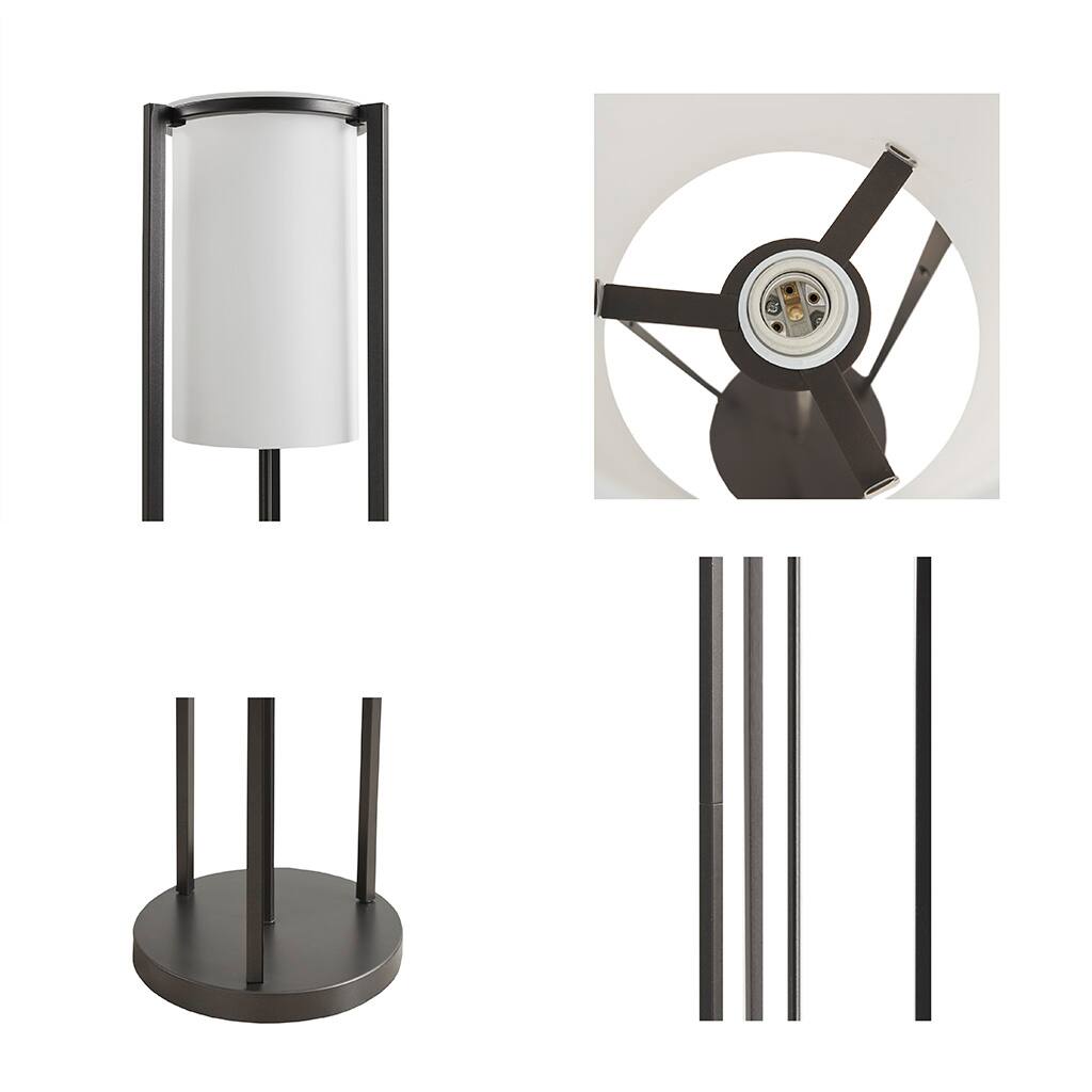 Left. APRILSOUL - Metal Floor Lamp Glass Cylinder Shade.