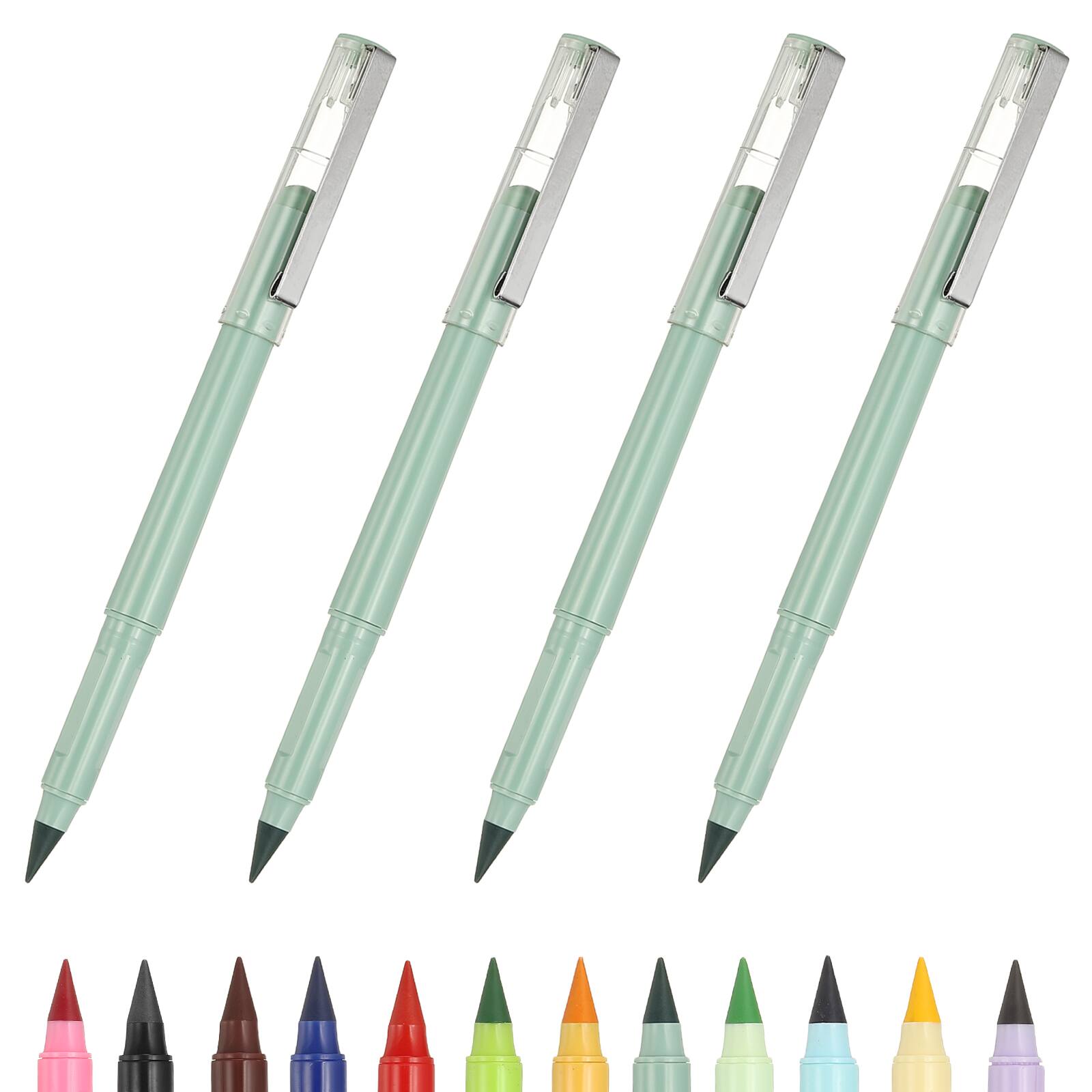 Unique Bargains - Eternal Pencil, 4pcs Mech Sharpened Metal Pencils Set for Coloring, Sketch Drawing, Writing - Grey Green price history on PriceWatchPro