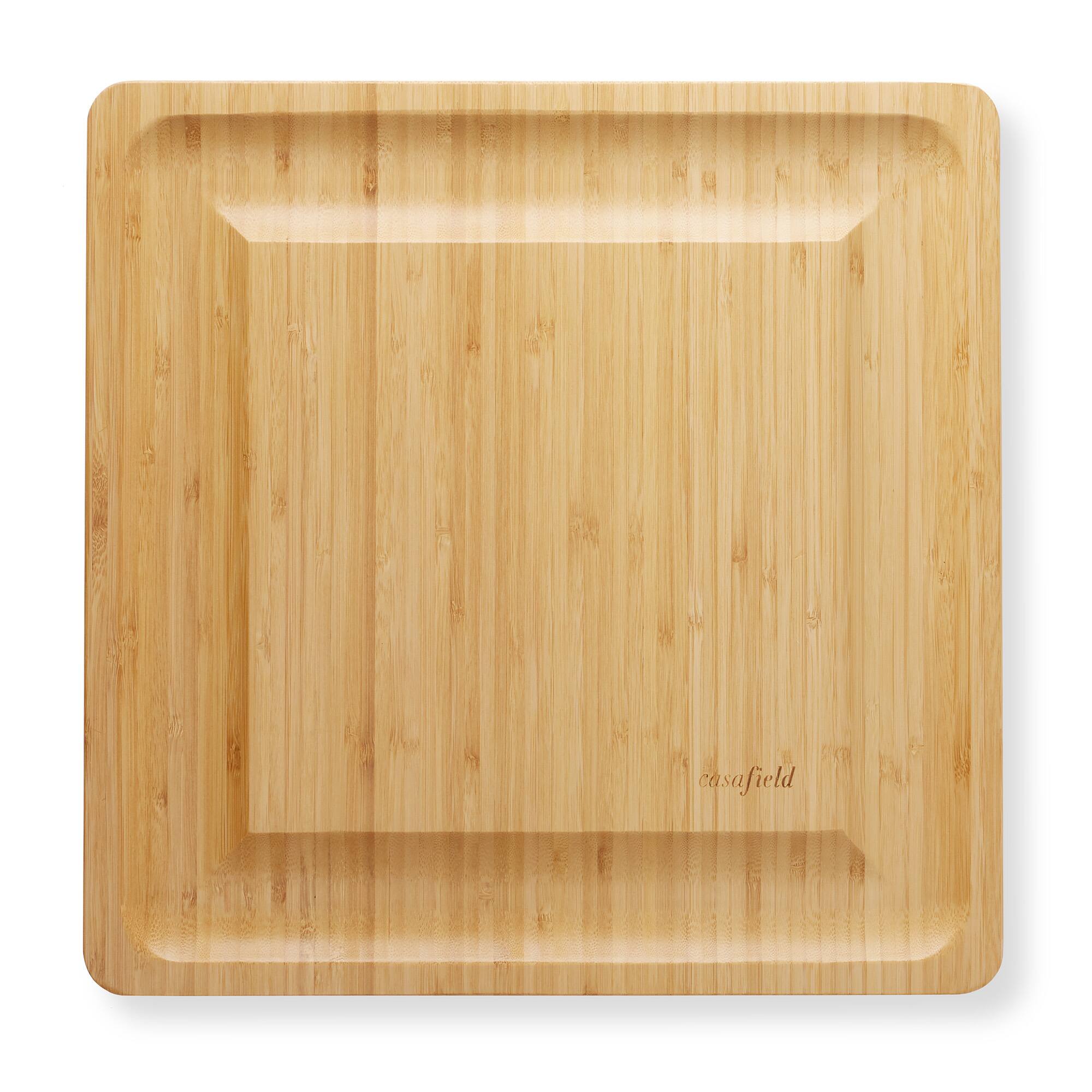 Alt View 2. Casafield - Bamboo Cheese Board Gift Set with 2 Trays and 4 Knives - Natural.