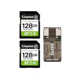 Kingston - 128GB Canvas Select Plus UHS-I SDXC Memory Card with Card Reader Bundle