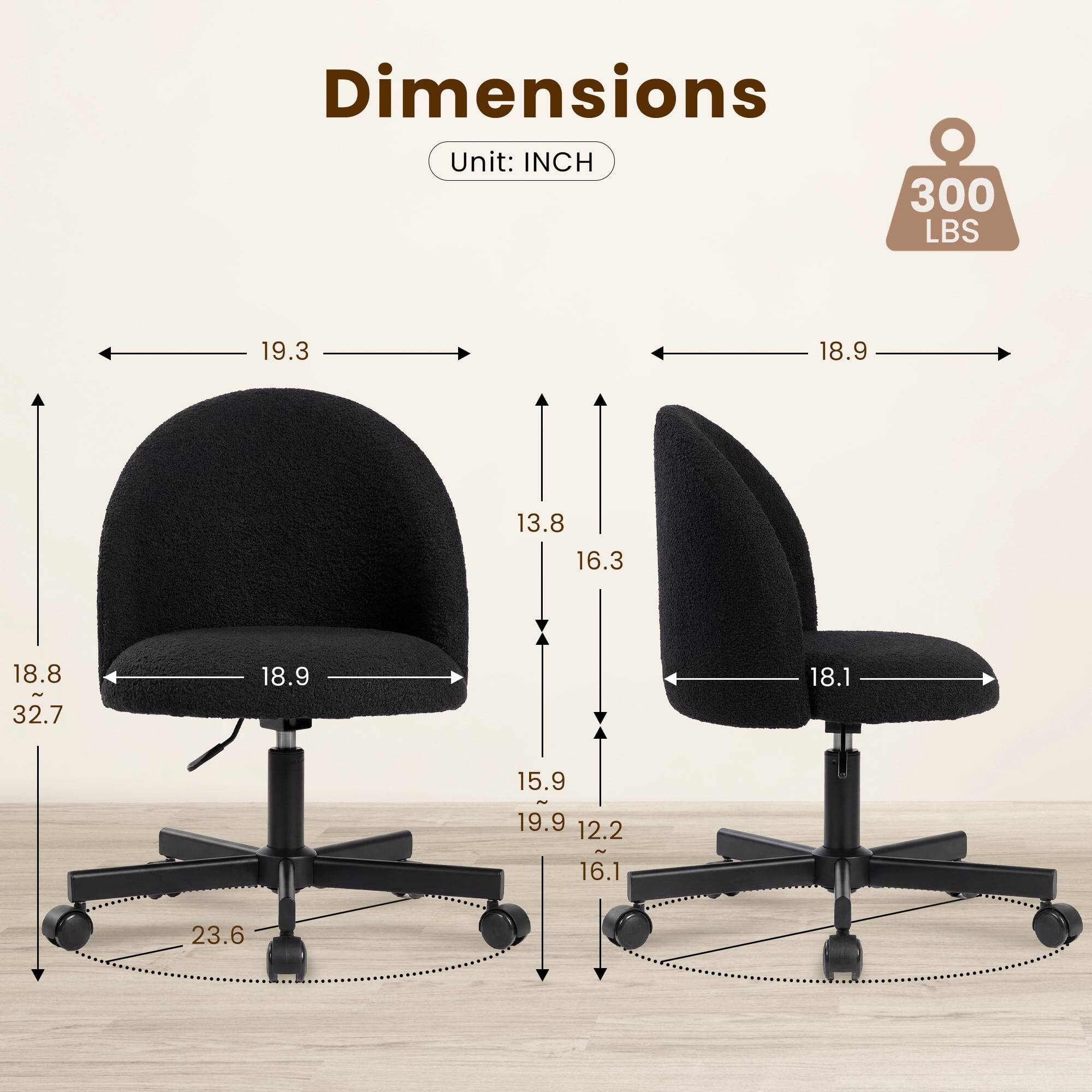 Dimensions  
Unit: INCH  
300 LBS  

19.3  
18.9  
13.8  
16.3  
18.8  
32.7  
18.9  
18.1  
15.9  
19.9  
12.2  
16.1  
23.6