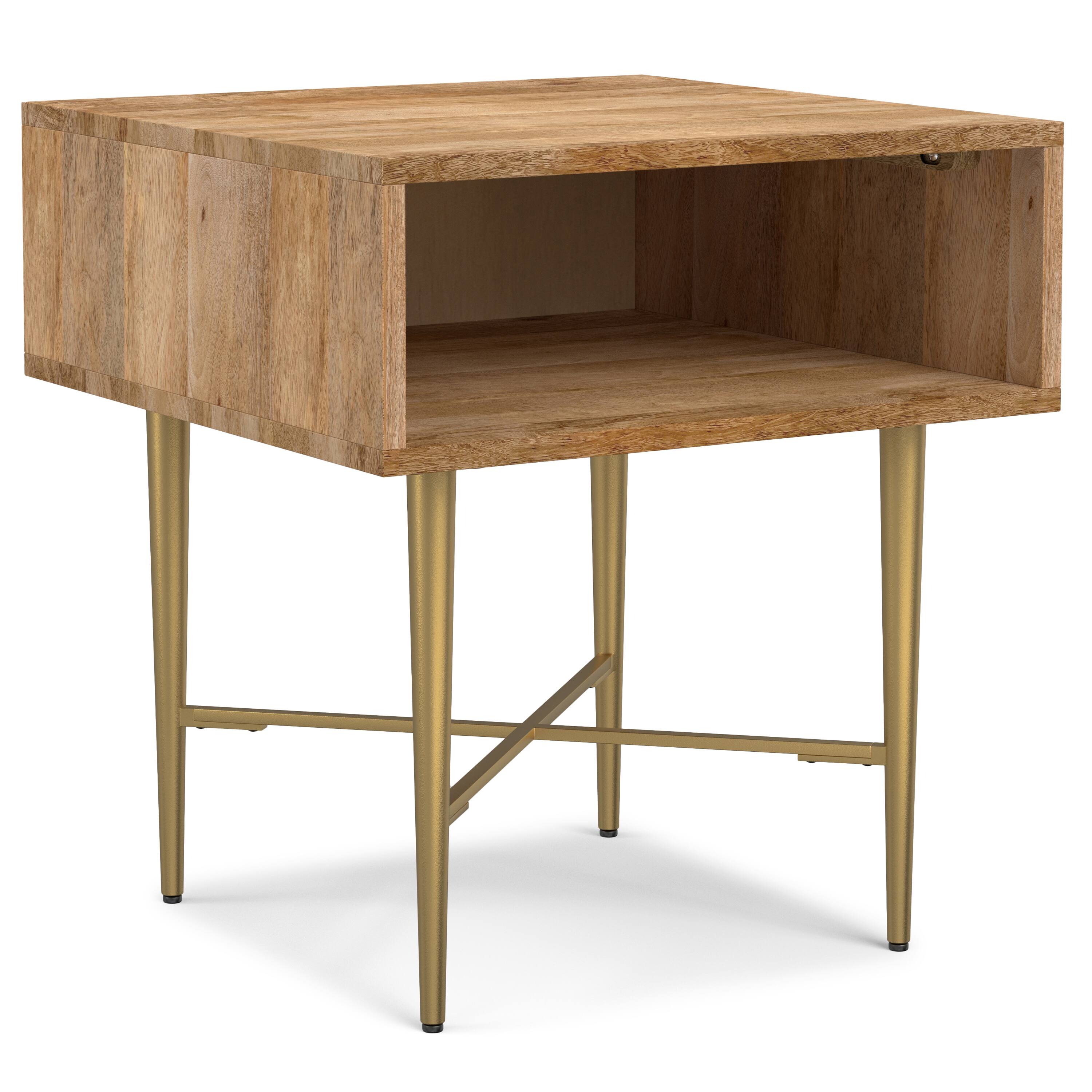 Alt View 2. Simpli Home - Fallon SOLID MANGO WOOD 20 inch Wide Square Contemporary End Table in Natural - Natural.