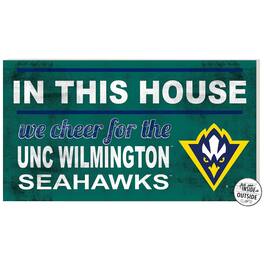 Jardine - UNC Wilmington Seahawks 11'' x 20'' Indoor/Outdoor In This House Sign - Teal
