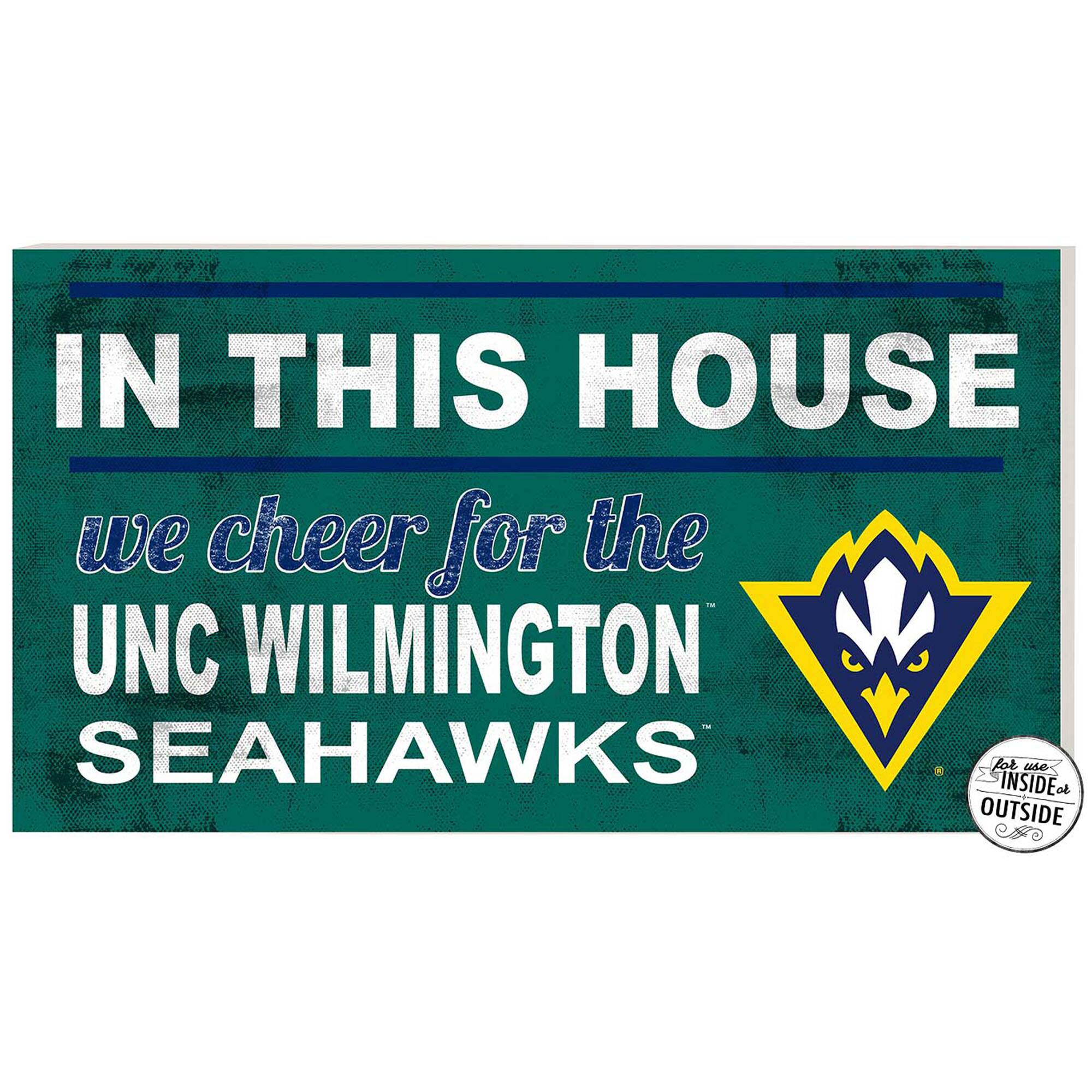 Teal UNC Wilmington Seahawks 11'' x 20'' Indoor/Outdoor In This House Sign