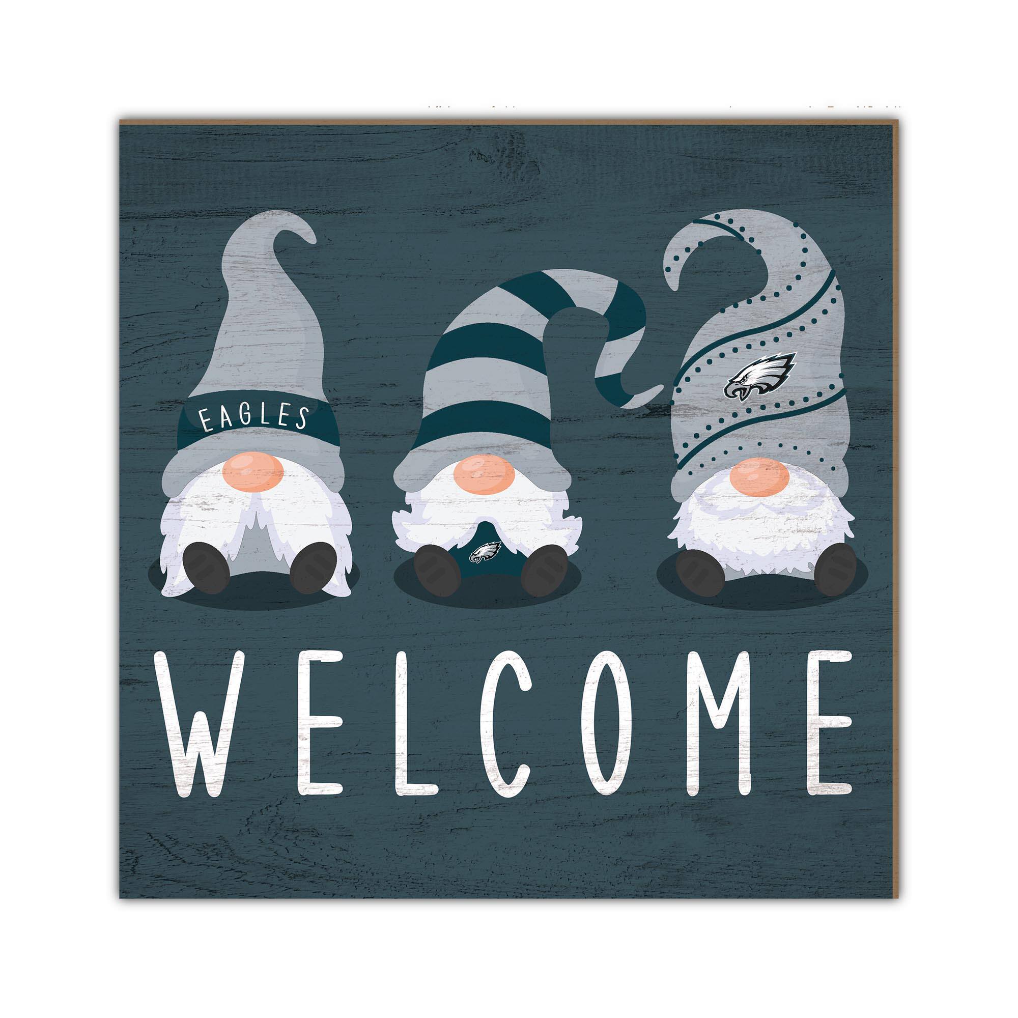 Philadelphia Eagles 10'' x 10'' Welcome Gnomes Sign