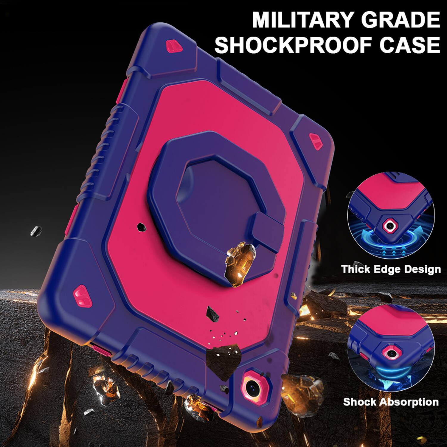 MILITARY GRADE SHOCKPROOF CASE

- Thick Edge Design
- Shock Absorption