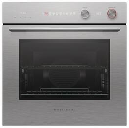 Fisher & Paykel - 24" 3 CF Single Illuminated Icons w/Dials Oven - Brushed Silver