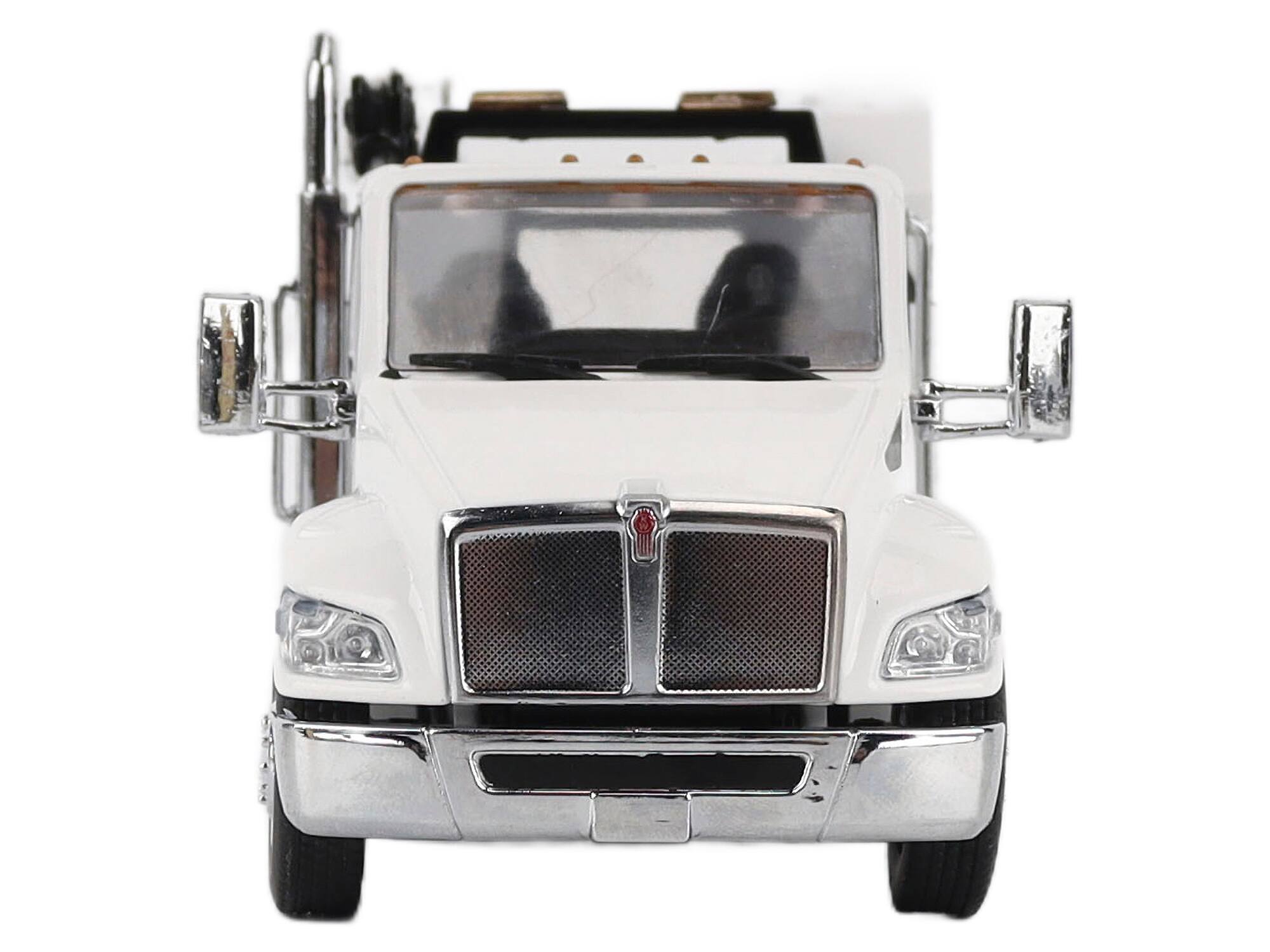 Alt View 4. Diecast Masters - Kenworth T380 Auto-Crane Titan 85-Body HC14-Crane Work Truck with Miller EnPak White 1/50 Model by Diecast Masters.