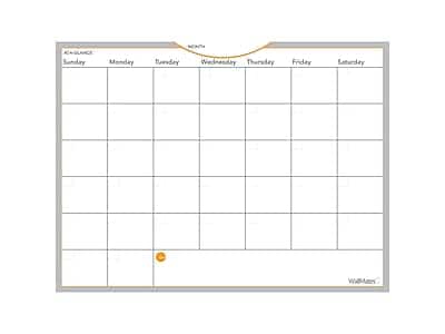 AT-A-GLANCE - WallMates Dry-Erase Calendar Whiteboard, 24" x 18" (AW5020-28) - Gray/Silver/White