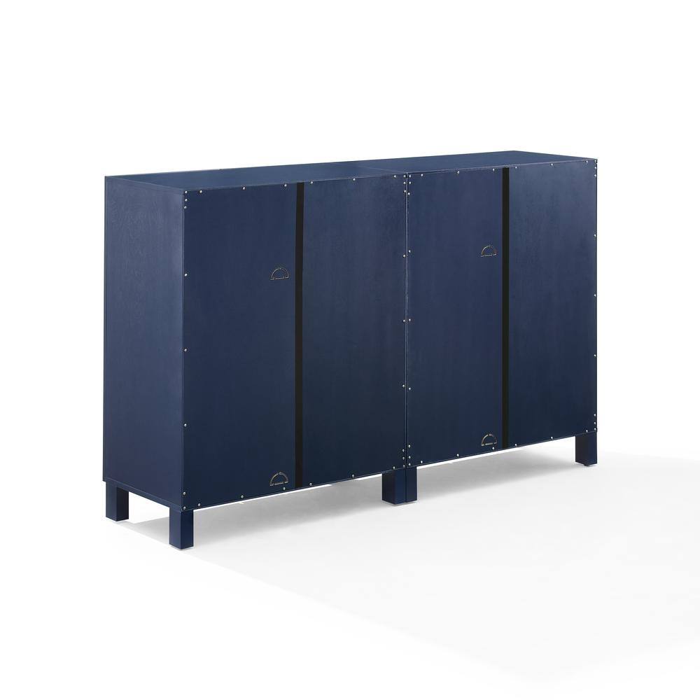 Left. Crosley Furniture - Cassai 2-Piece Media Sideboard Cabinet Set - 2 Storage Pantries - Navy.
