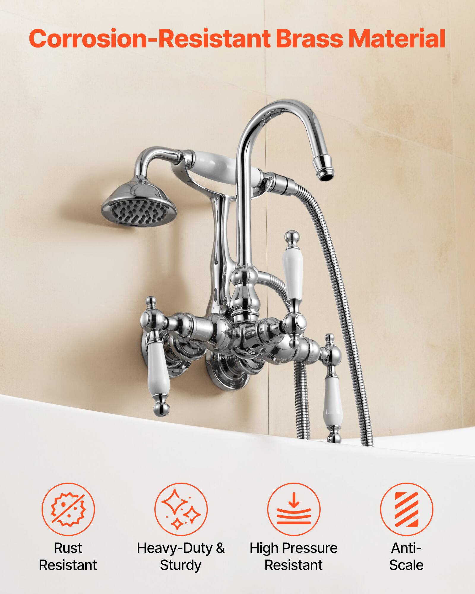 Corrosion-Resistant Brass Material

- Rust Resistant
- Heavy-Duty & Sturdy
- High Pressure Resistant
- Anti-Scale