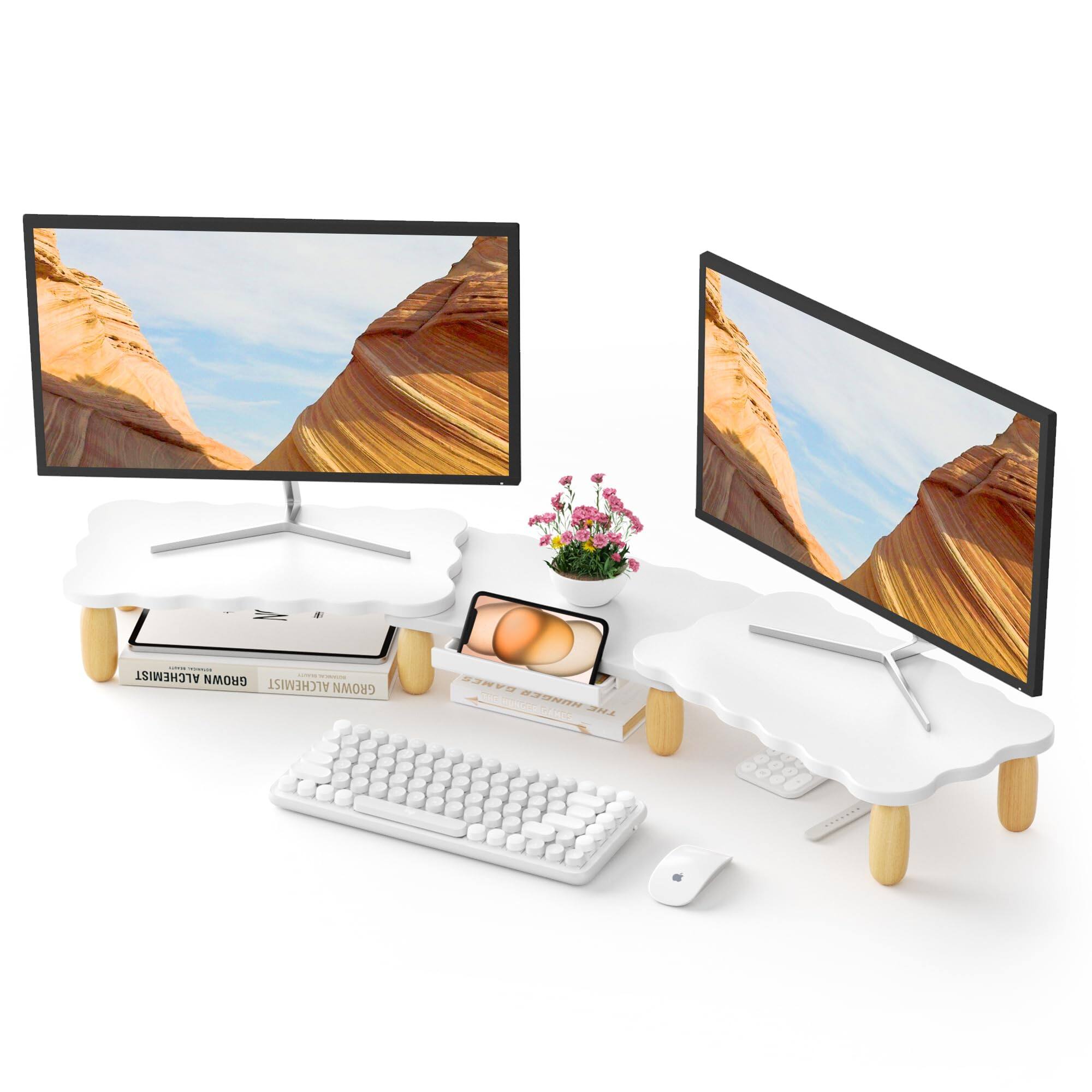 Hirose Alice - Dual Monitor Riser Cookie-shaped Adjustable Length ...
