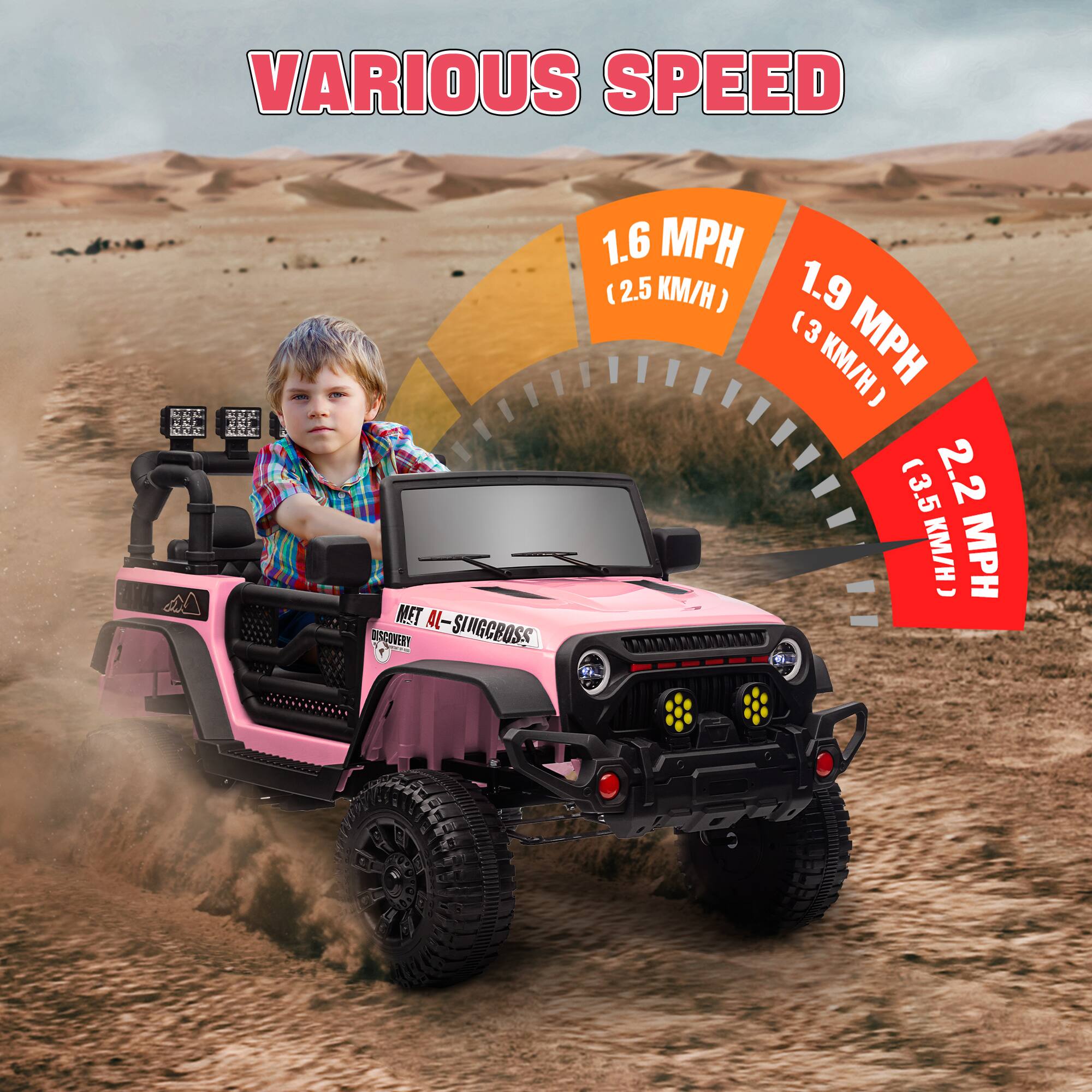 VARIOUS SPEED

1.6 MPH (2.5 KM/H)

1.9 MPH (3 KM/H)

2.2 MPH (3.5 KM/H)

MET AL-SLINGCROSS

DISCOVERY