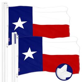 G128 - 2-Pack Texas State Flag, 6 x 10 ft — Embroidered 300D Polyester with Brass Grommets - Assorted Colors
