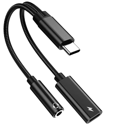 Home Collection - 2 in 1 Type-C USB-C to 3.5mm AUX Audio Headphone Jack Adapter Charger Cable