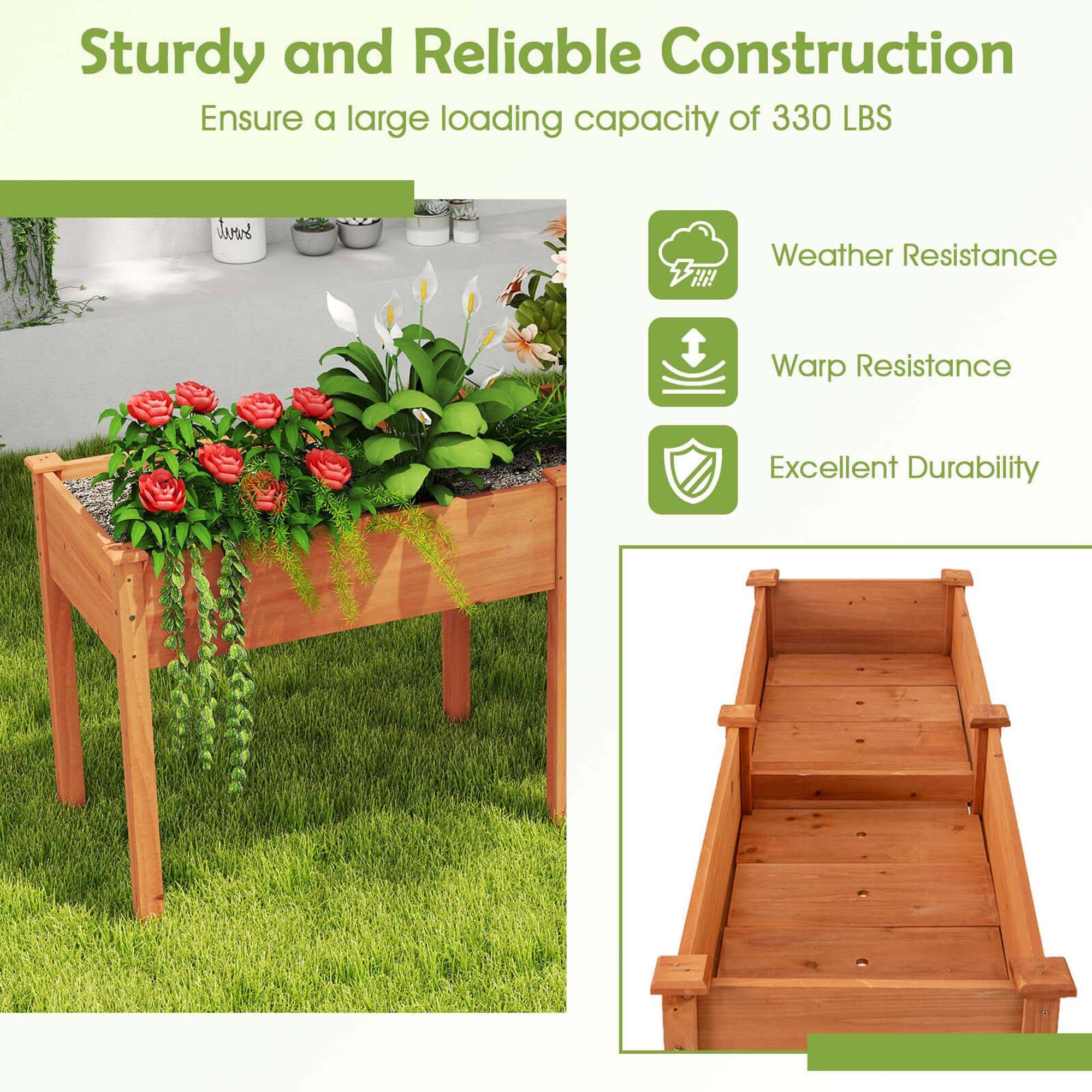 Sturdy and Reliable Construction: Ensure a large loading capacity of 330 LBS with Weather Resistance, Warp Resistance, and Excellent Durability.