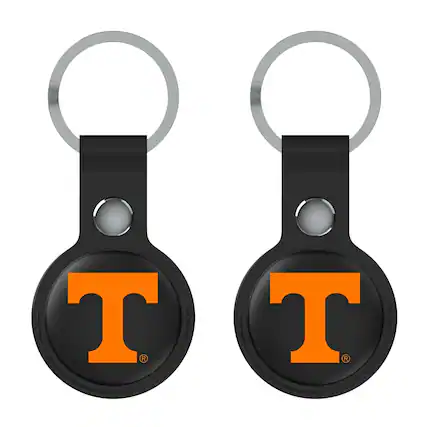 Front. Keyscaper - Black Tennessee Volunteers Two-Pack AirTag Holders - No Size - Black.